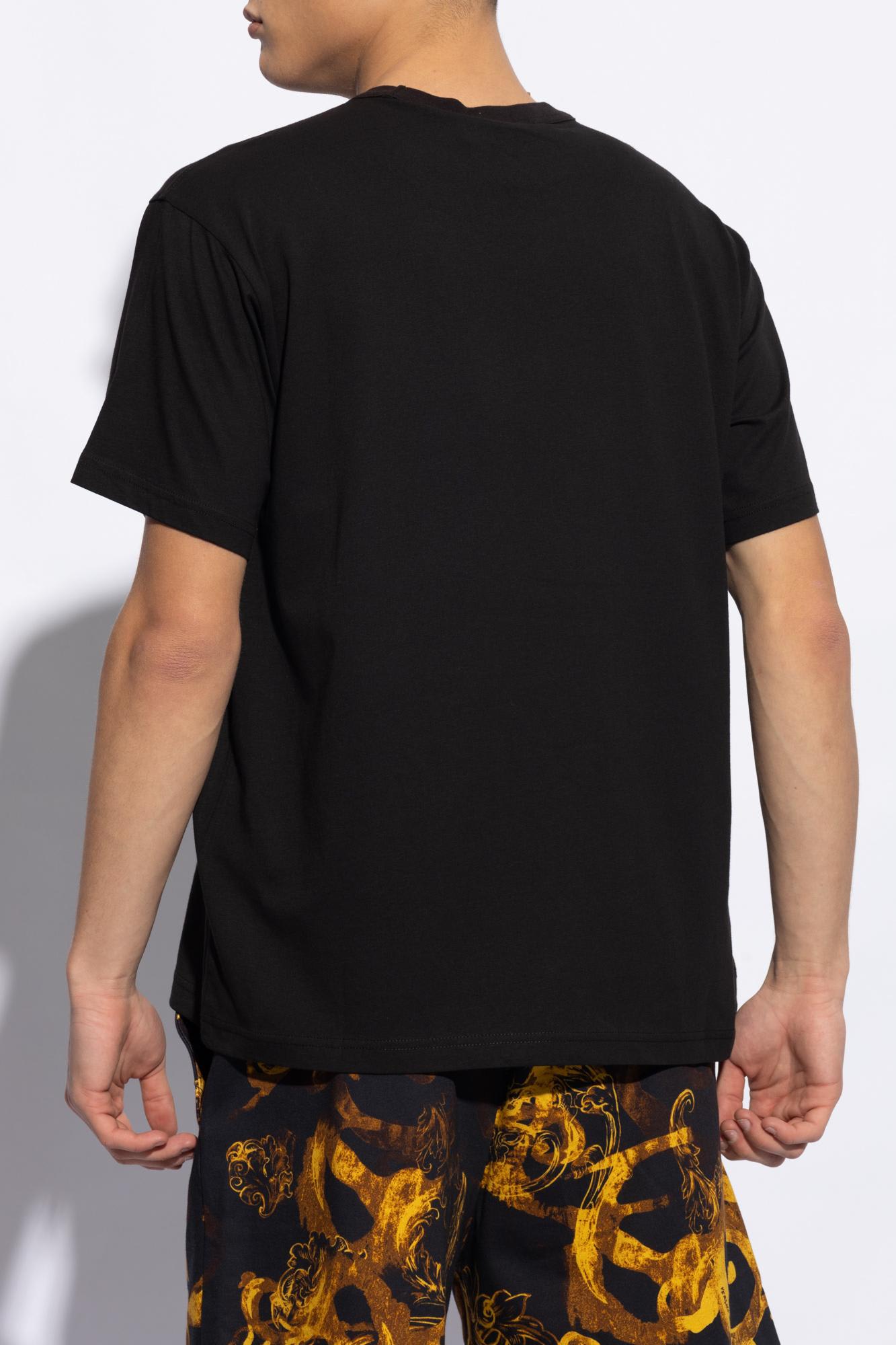 Shop Versace Jeans Couture T-shirt With Pocket In Nero