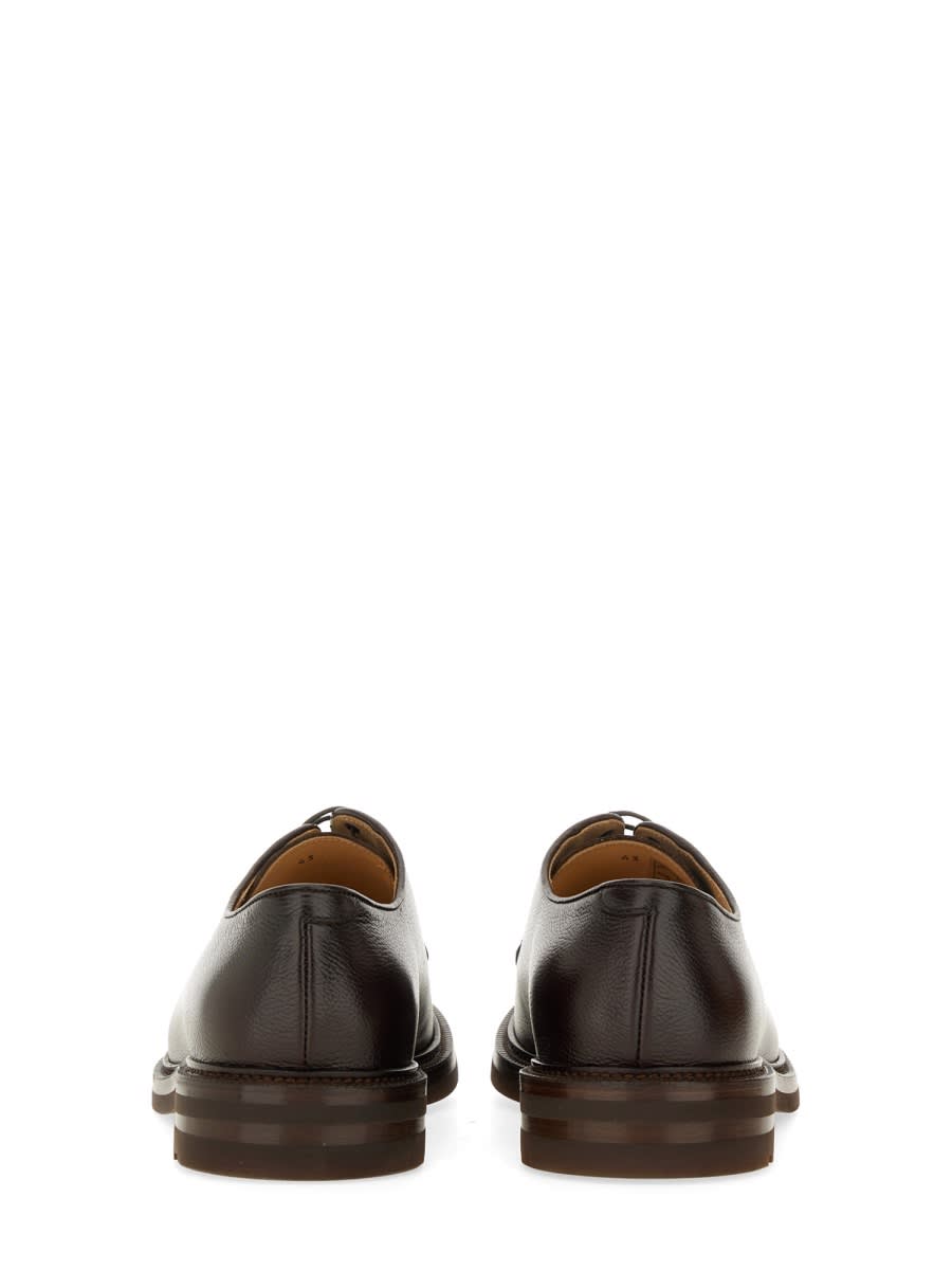 Shop Brunello Cucinelli Leather Derby. In Brown