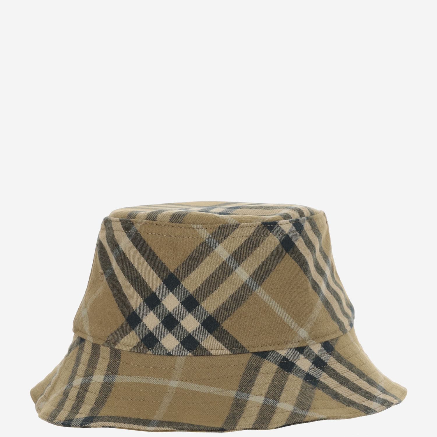 Shop Burberry Cotton Check Hat In Red