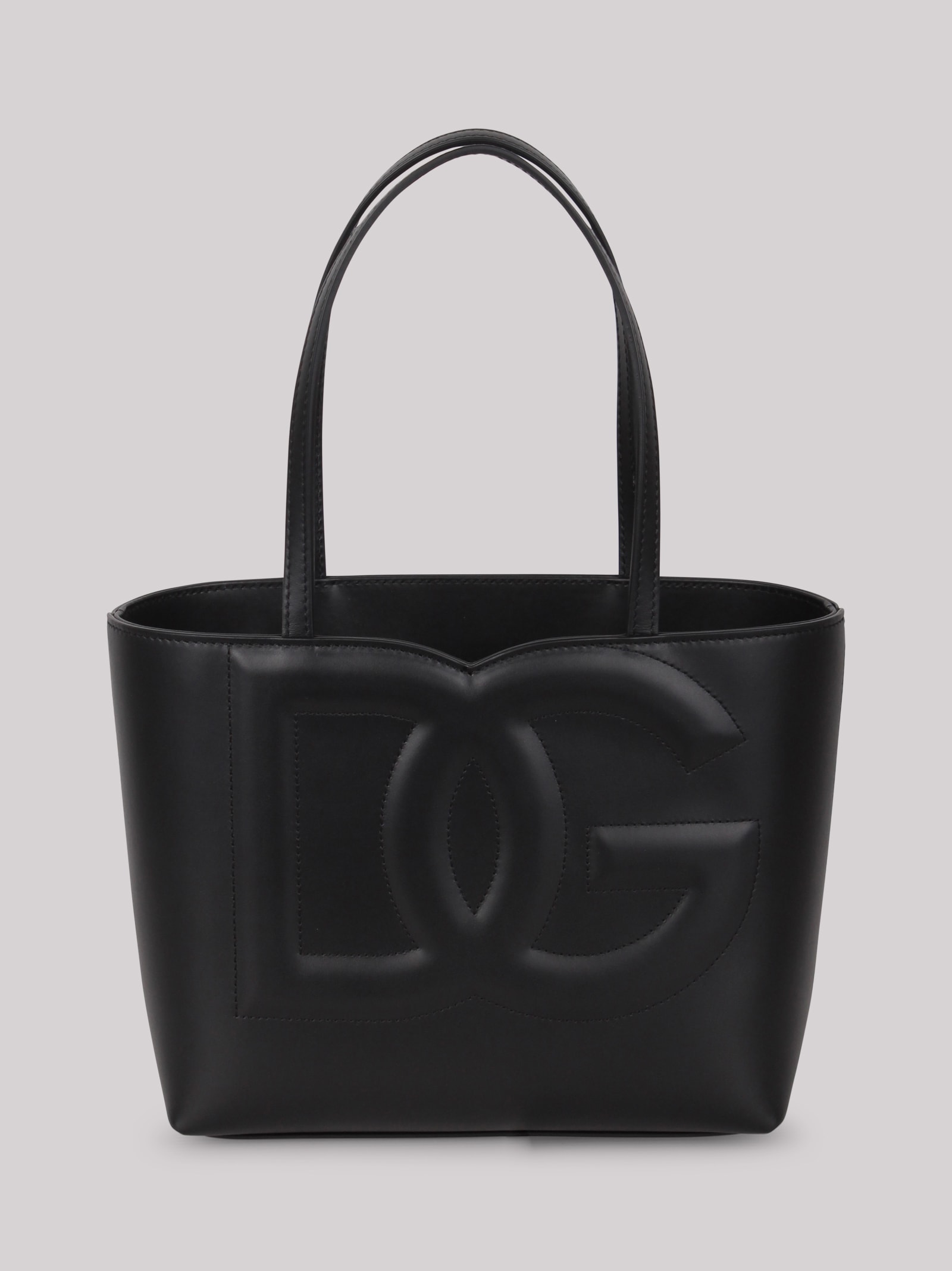 Shop Dolce & Gabbana Small Leather Dg Logo Bag Shopper