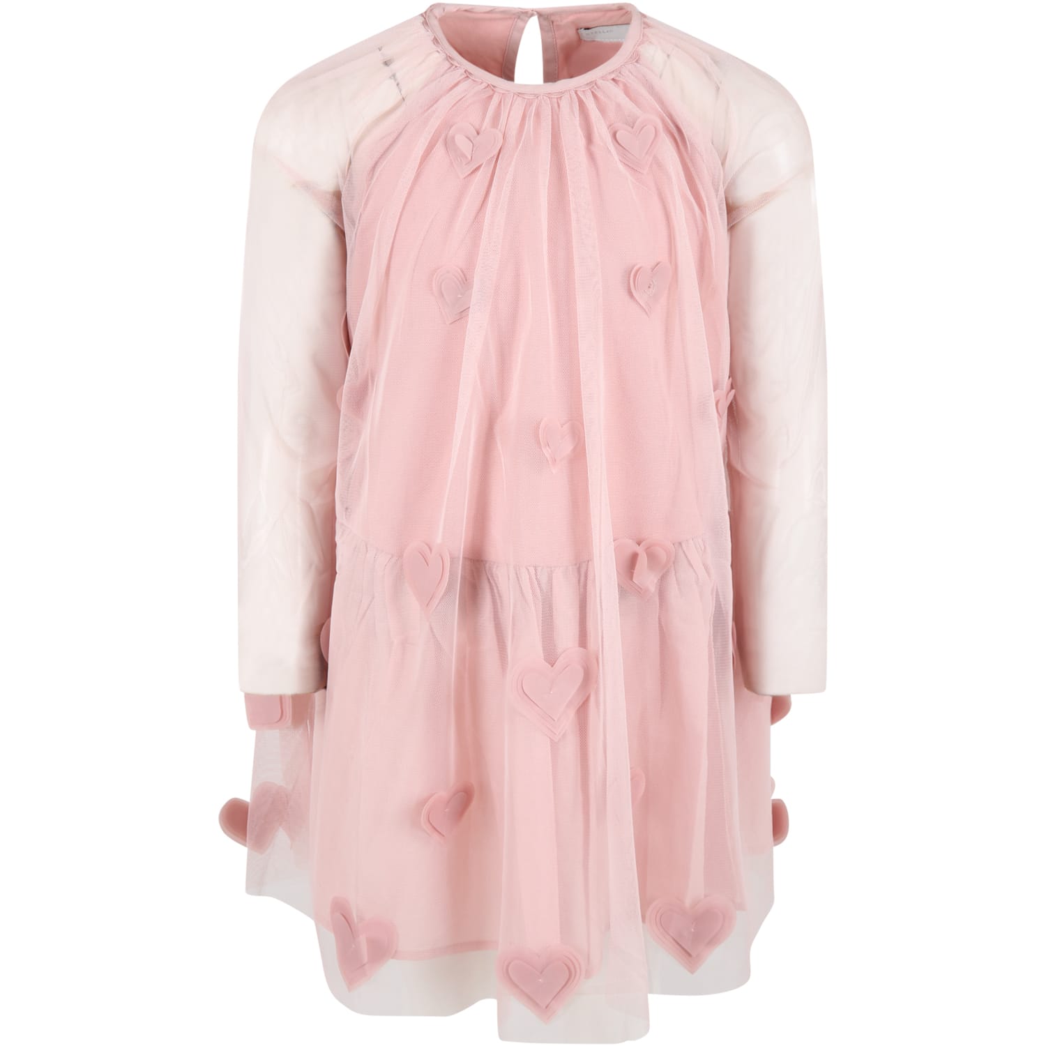 Stella McCartney Kids Pink Dress For Girl With Hearts