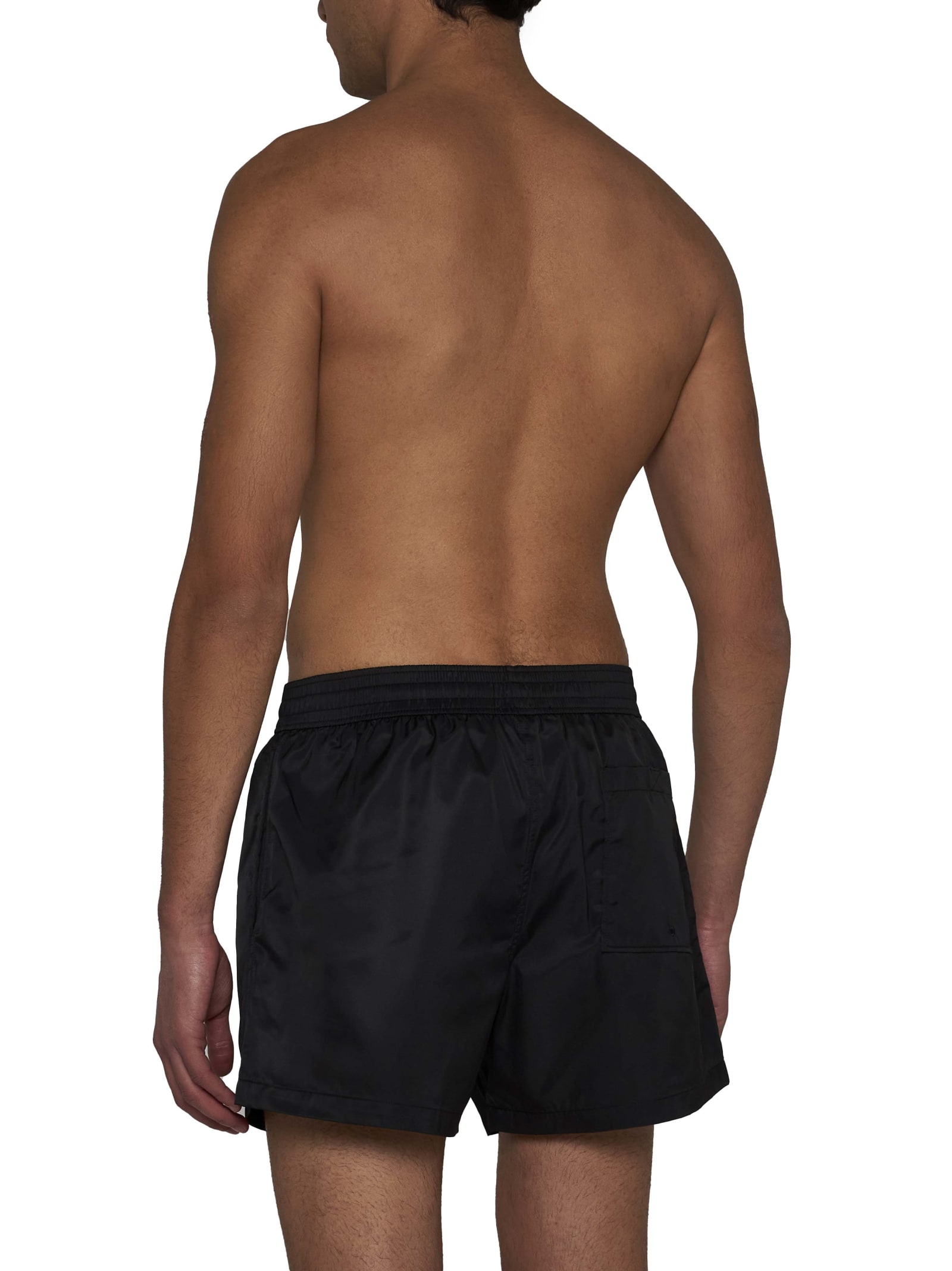 Shop Off-white Swimming Trunks In Black
