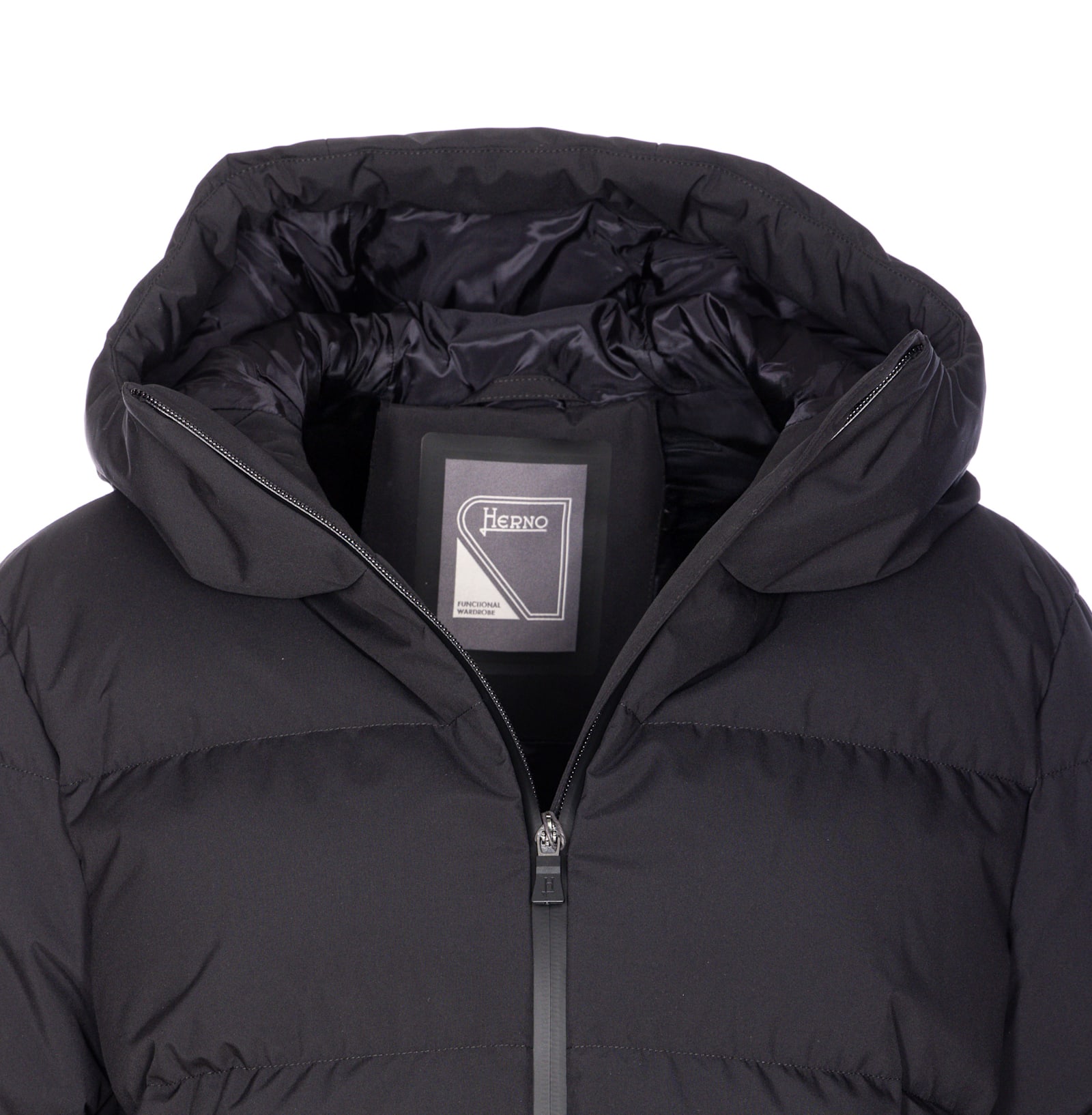 Herno Women Short 2 Layers Padded Down Jacket In Black