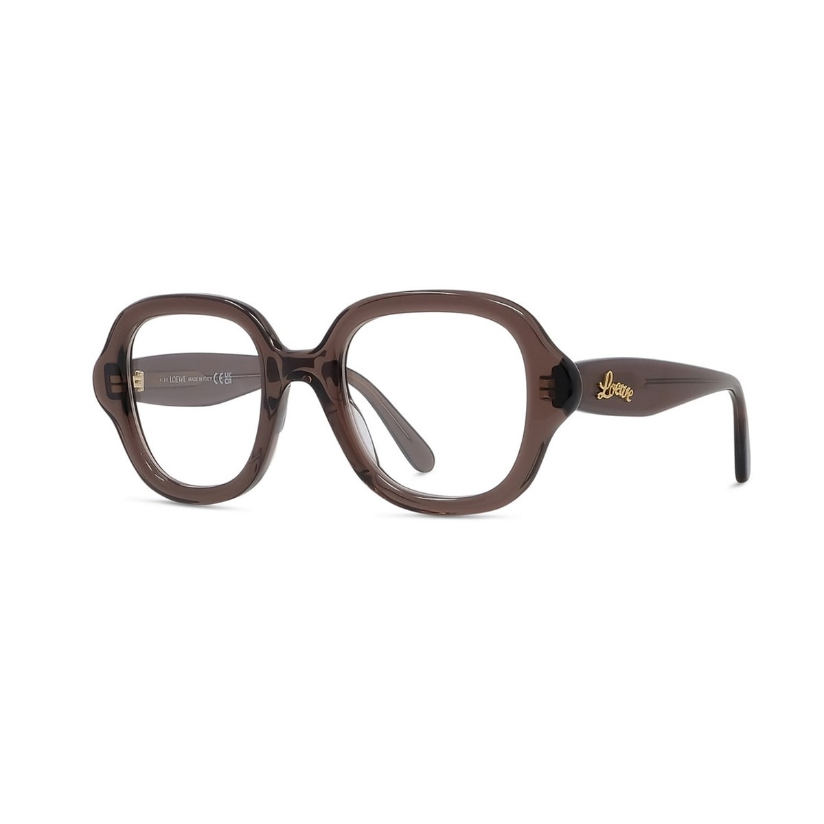 Shop Loewe Lw50075i Linea Curvy 050 Marrone Scuro Glasses