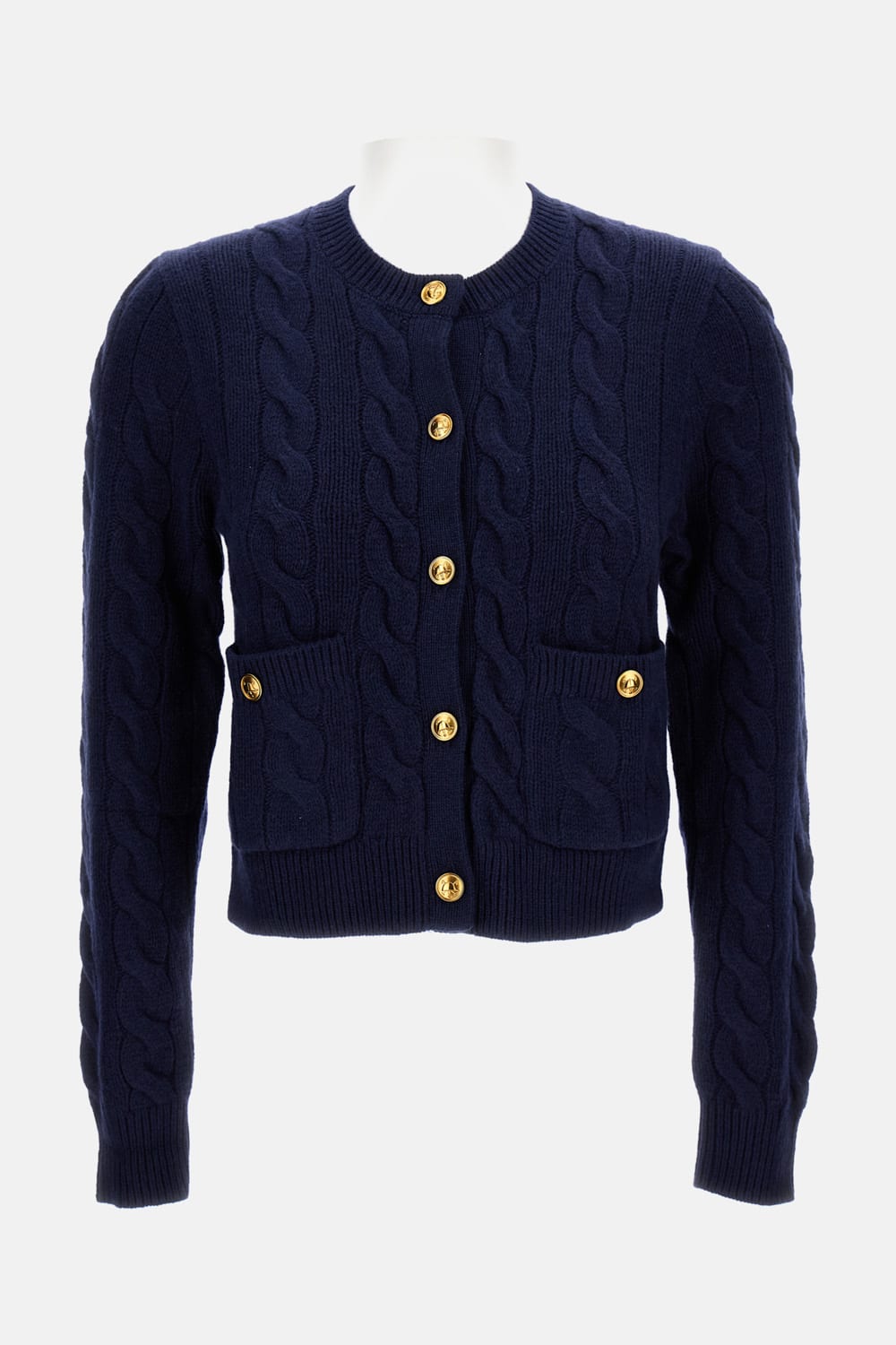 Polo Ralph Lauren Cable-knit Wool And Cashmere-blend Cardigan In Blue