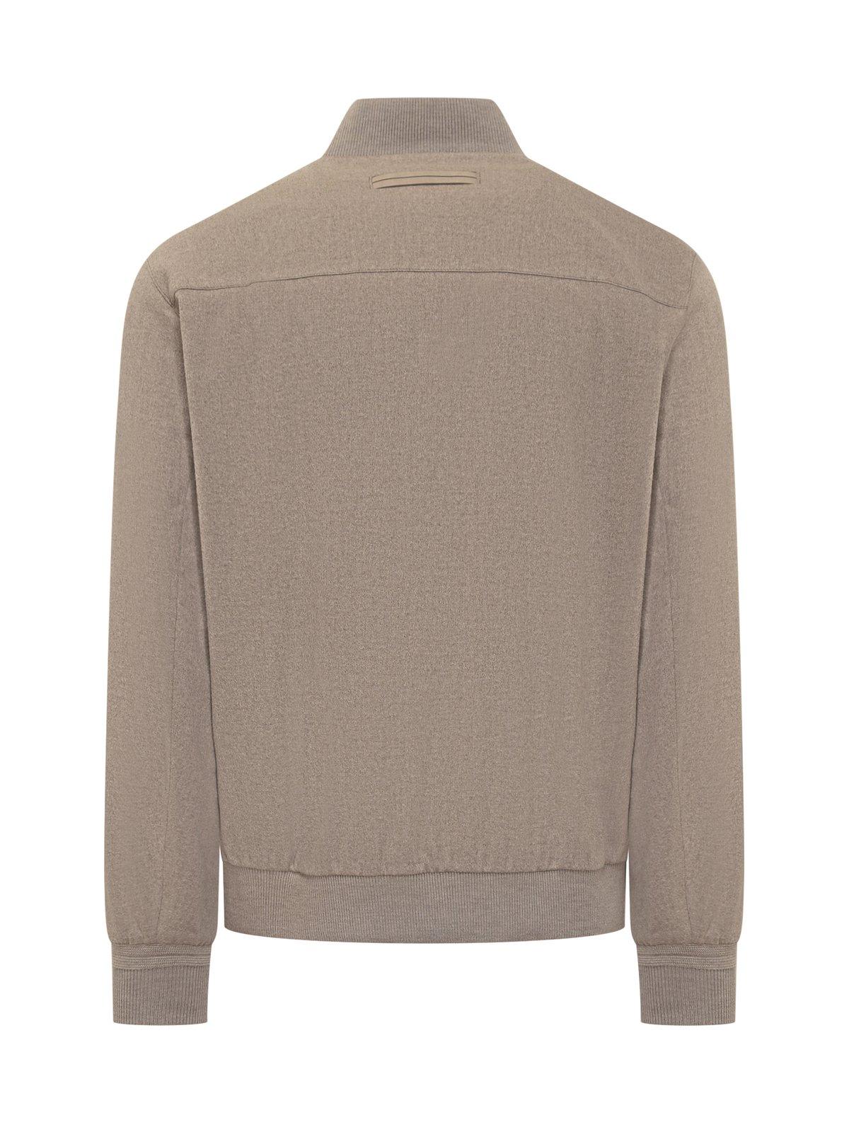 Shop Zegna Oasi Buttoned Long-sleeved Jacket In Beige