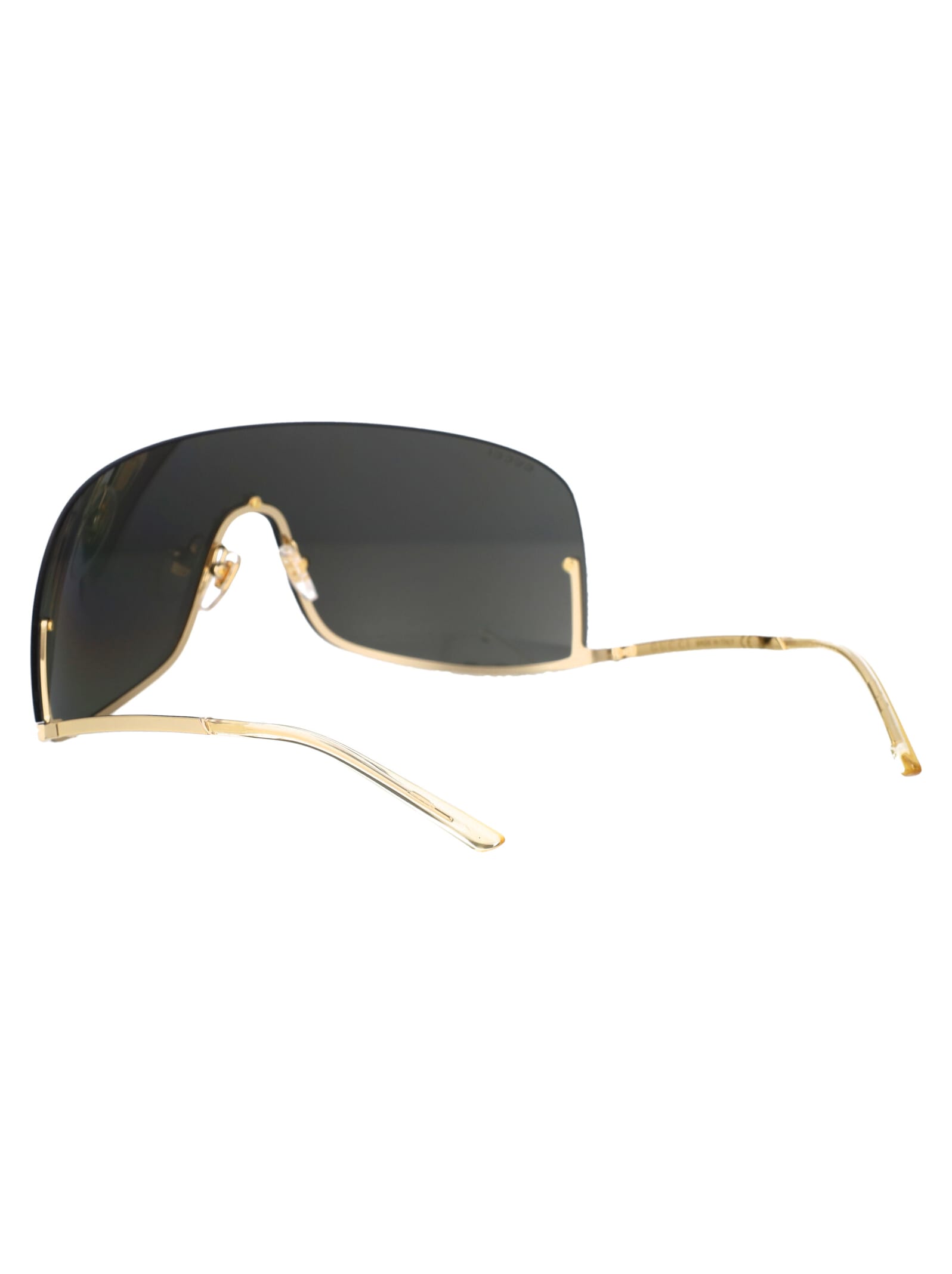 Gucci Gold Gold Grey Metal Sunglasses In Multi