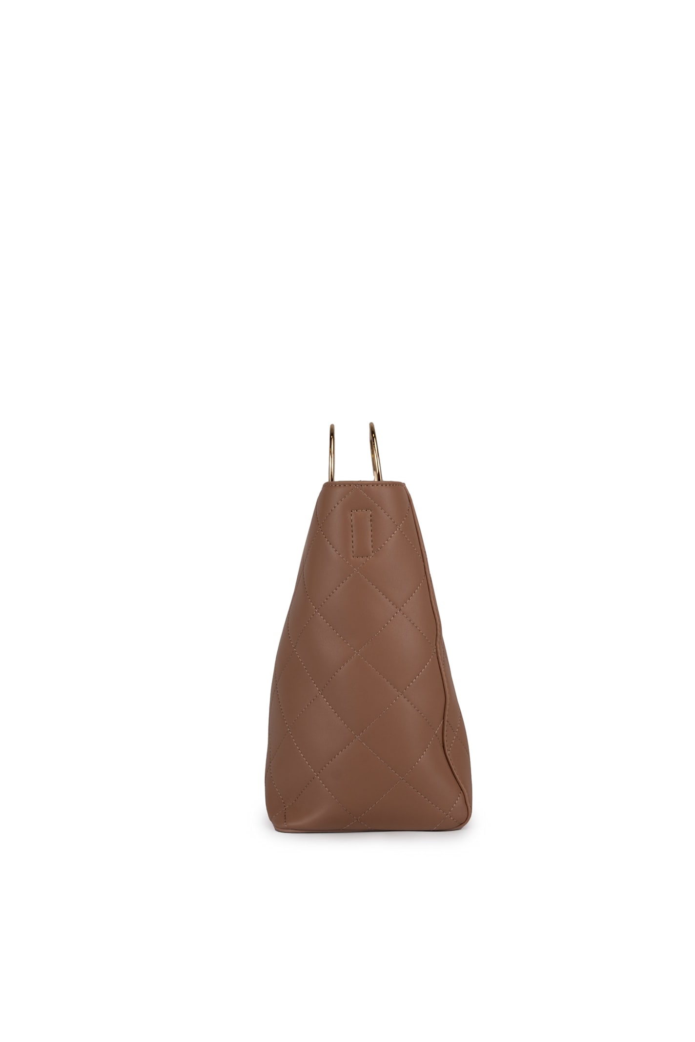 Shop Twinset Chocolate Malt Quilted Effect Lila Shopper Bag