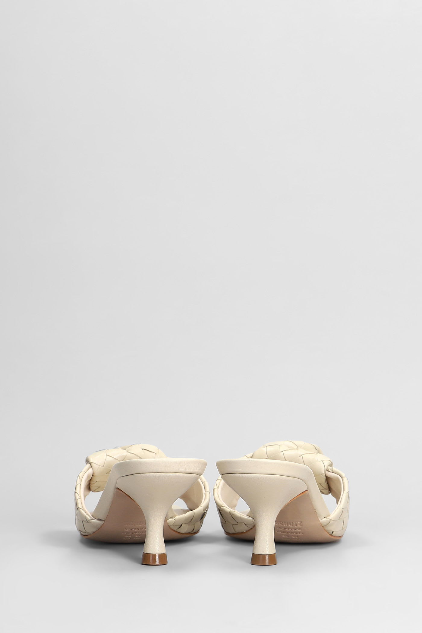 Shop Schutz Slipper-mule In Beige Leather
