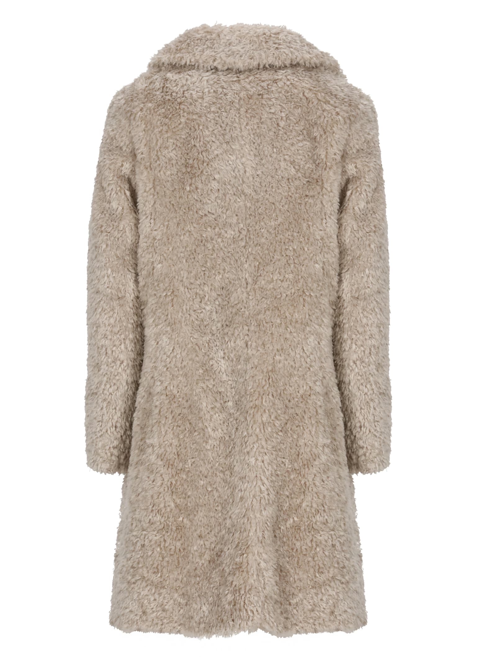 Herno Women Faux Fur Coat In Neutral