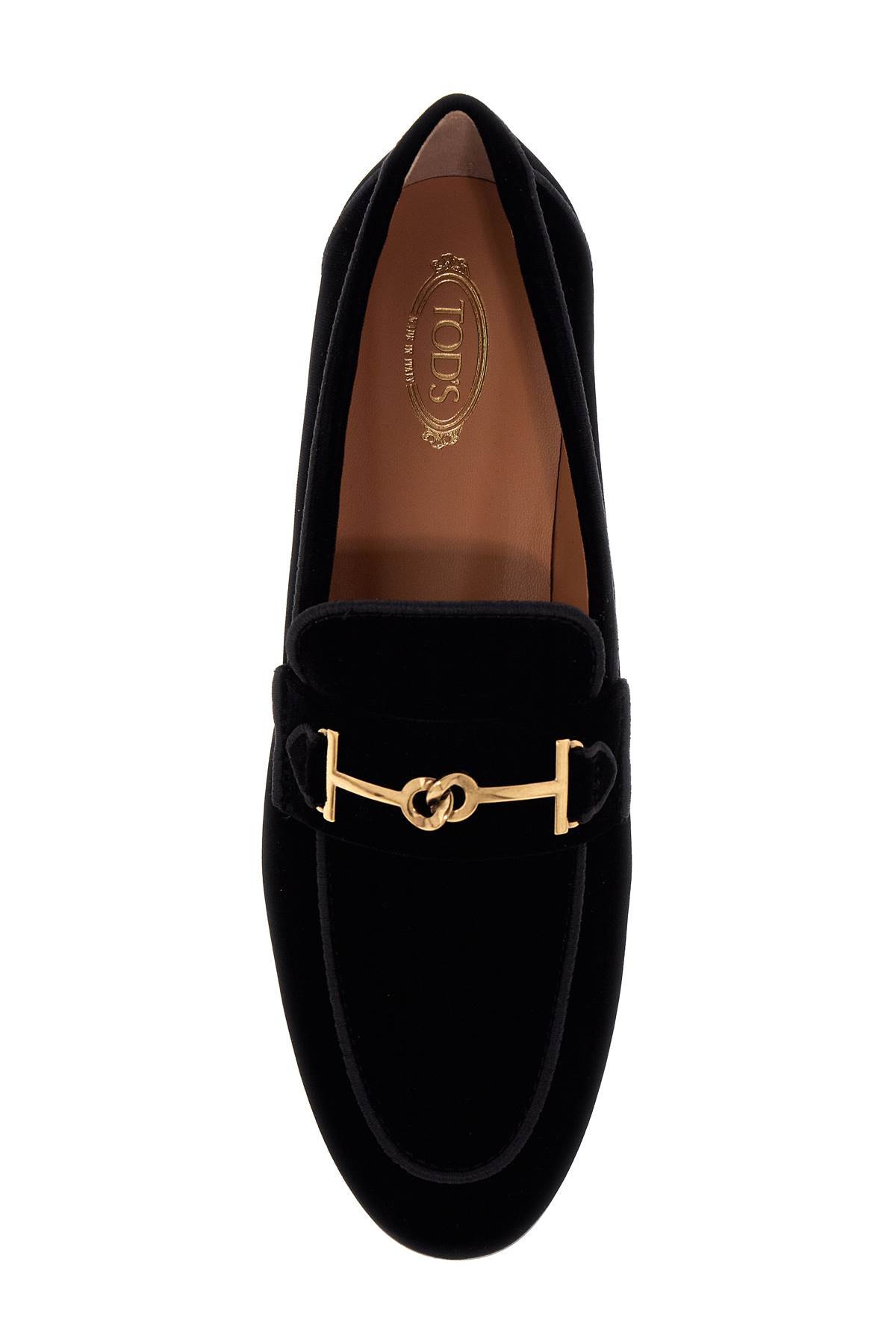 Shop Tod's Velvet Loafers For In Nero (black)