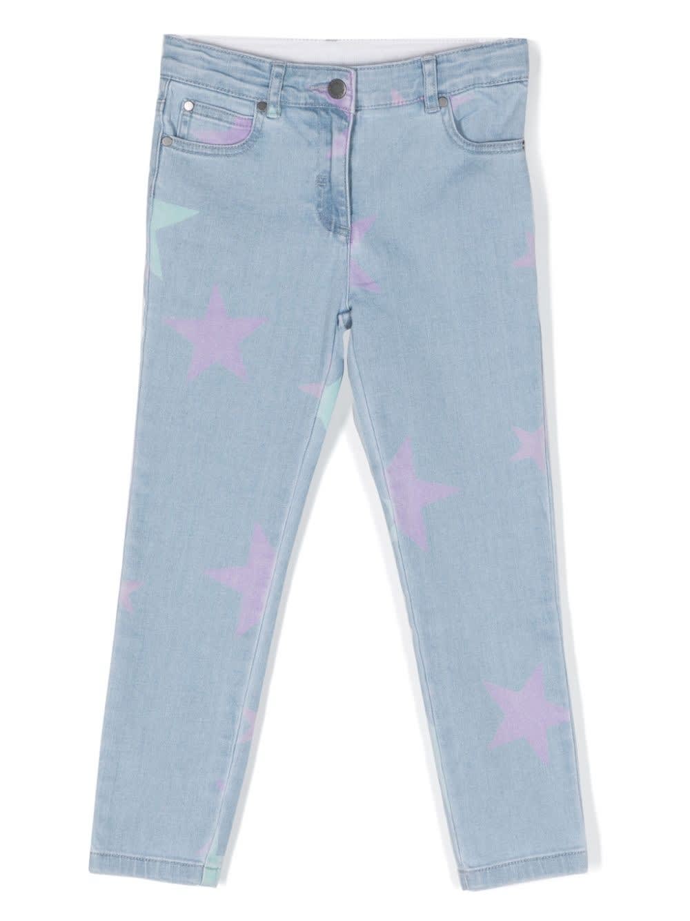 Stella Mccartney Kids' Jeans Elasticizzato In Light Blue