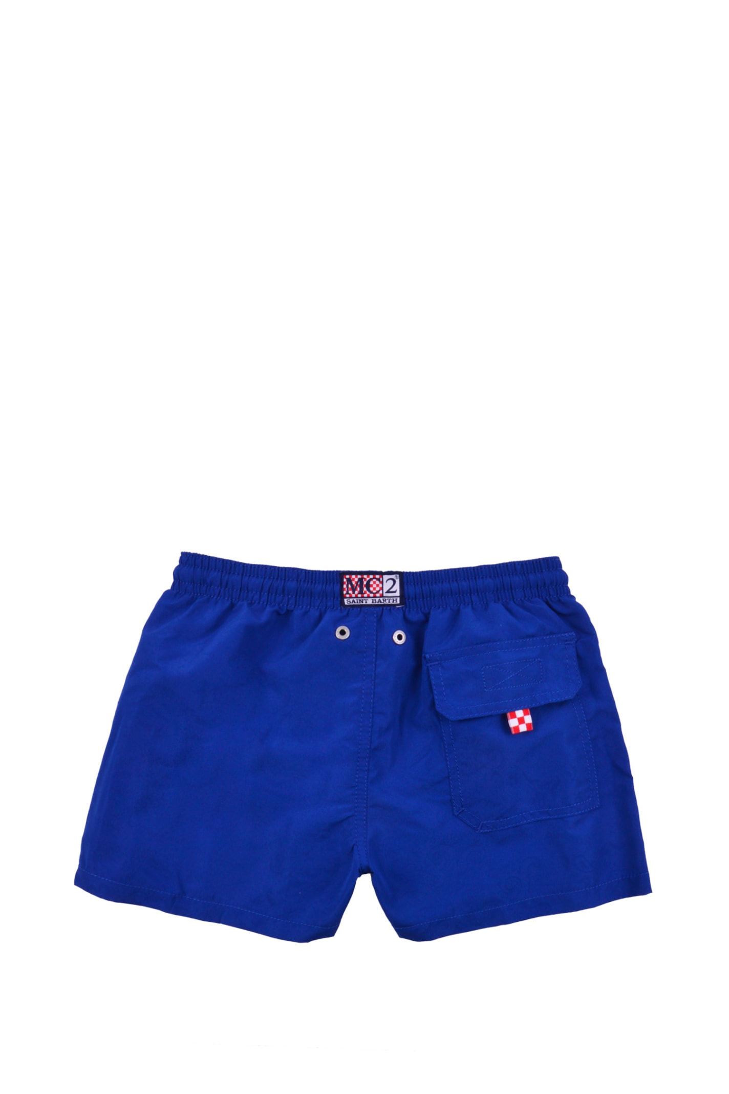 Shop Mc2 Saint Barth Swim Shorts Changing In The Water In Blue