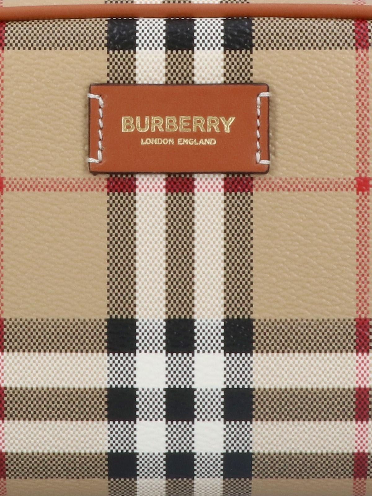 Shop Burberry Check Small Pouch In Beige