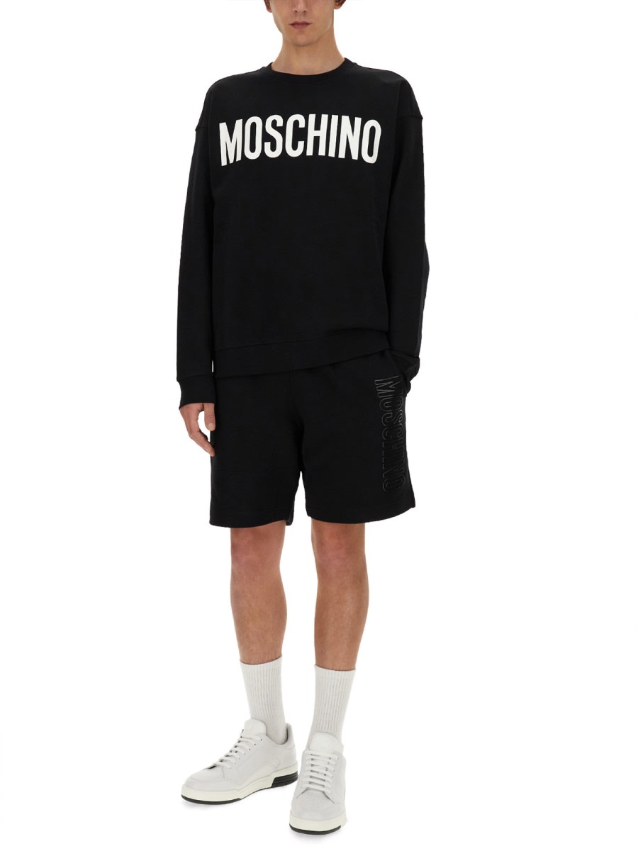 Shop Moschino Sweatshirt With Logo In Black