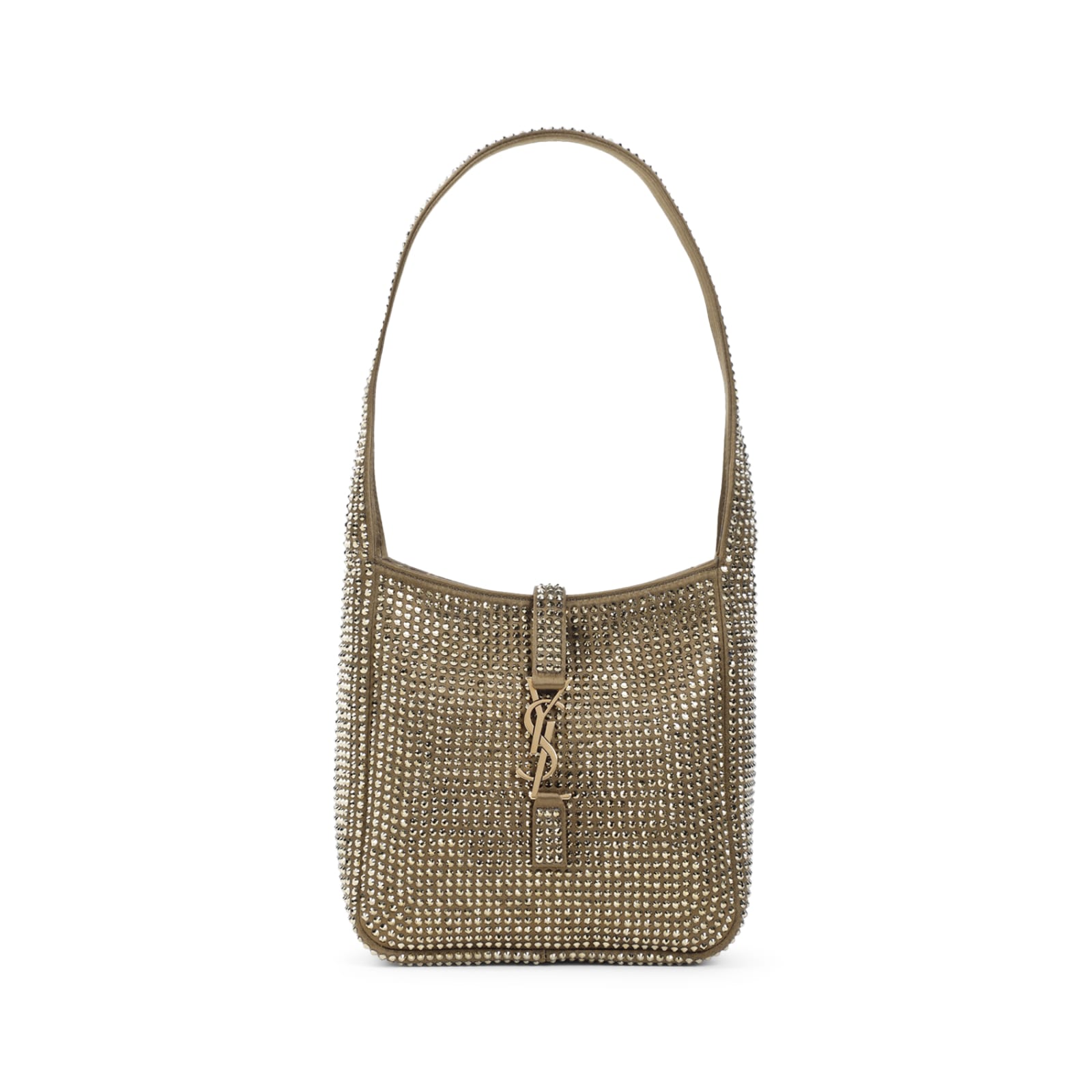 Saint Laurent Embellished Satin Le 5 Ã 7 Supple Baby Shoulder Bag