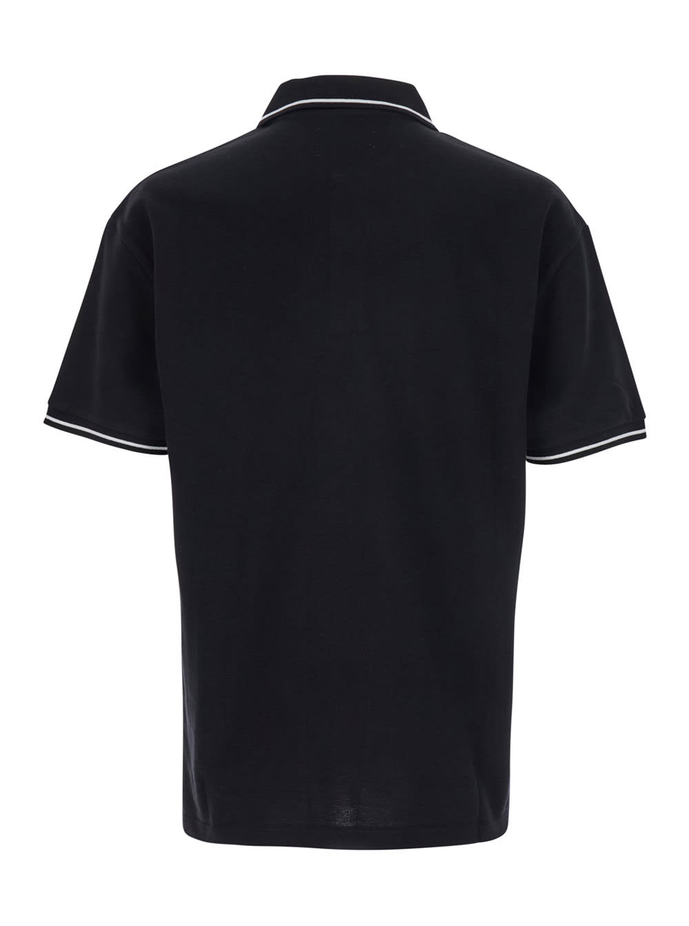 Amiri Black Polo Shirt With Classic Collar And Logo Lettering Embroidery On The Front In Cotton Man