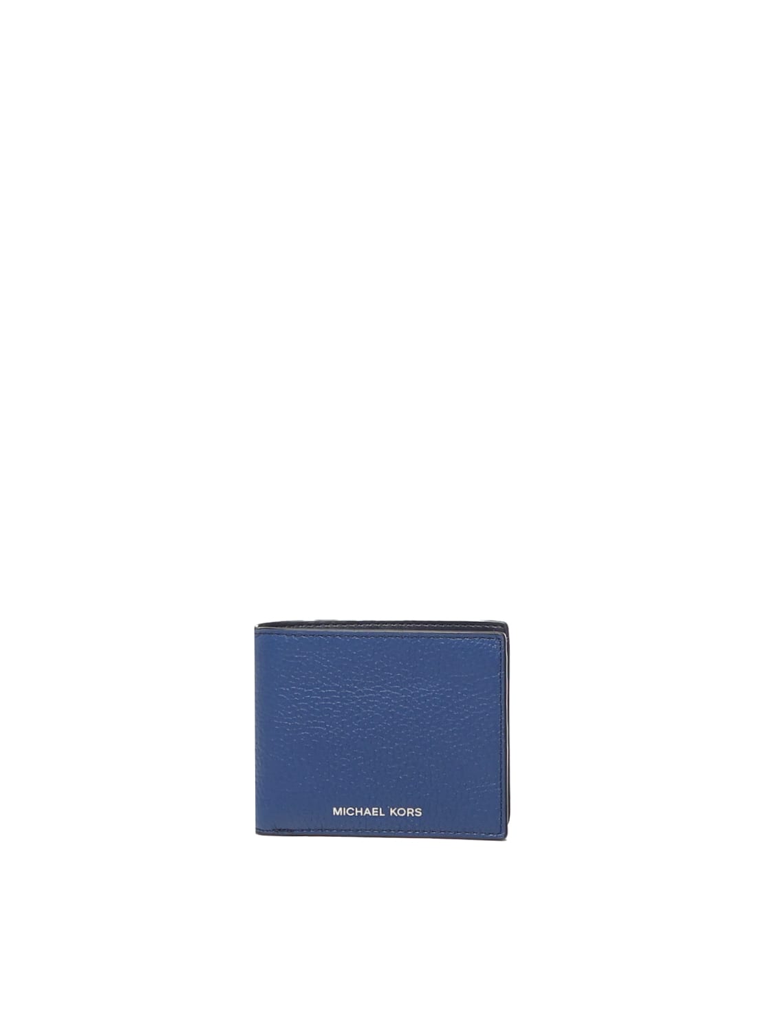 Michael Michael Kors Hudson Book Wallet In Grained Leather In River Blue