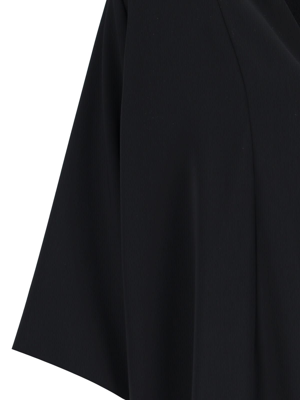 Shop Mm6 Maison Margiela V-neck Midi Dress In Black