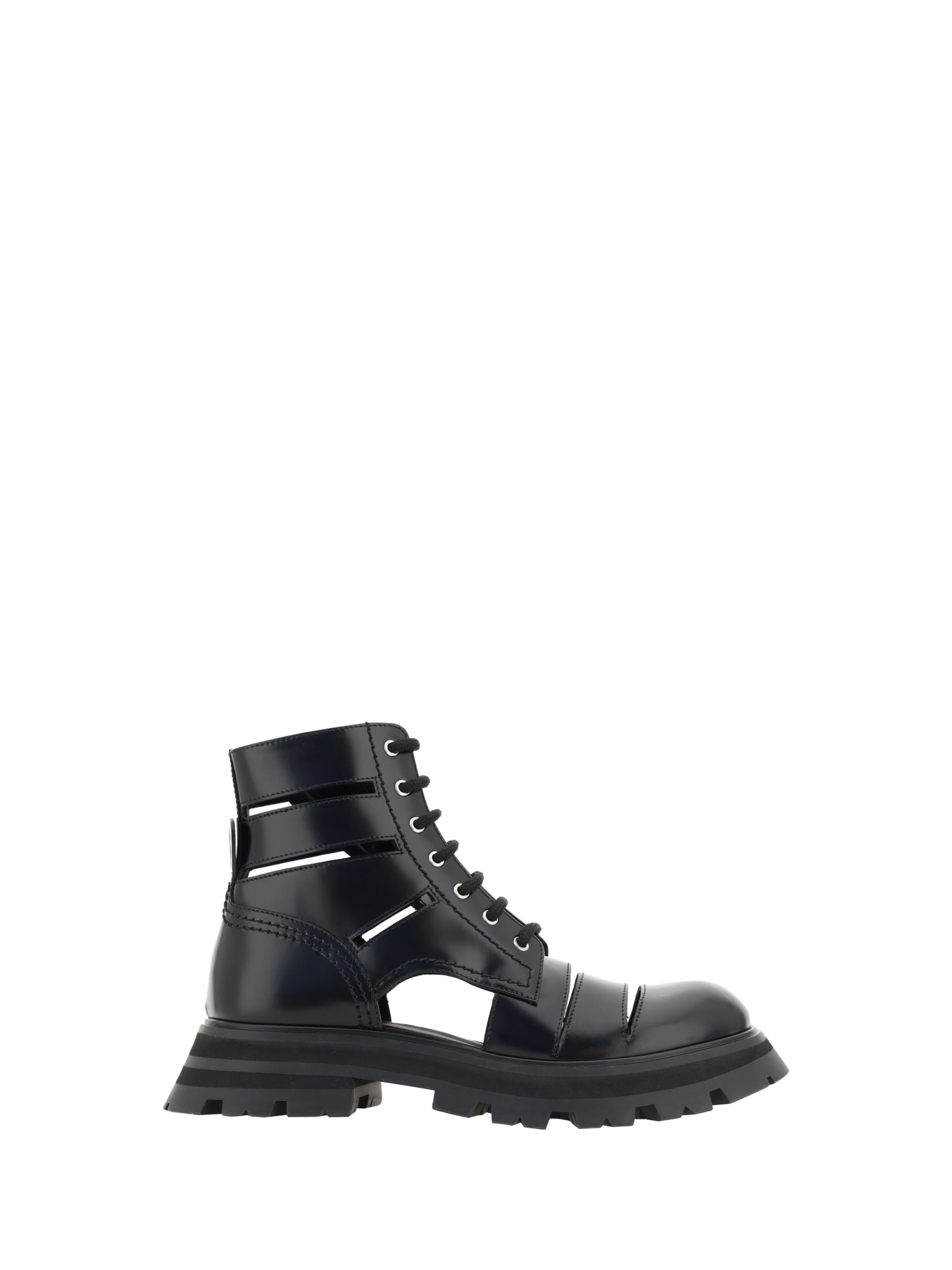 Shop Alexander Mcqueen Wander Combat Boots In Black