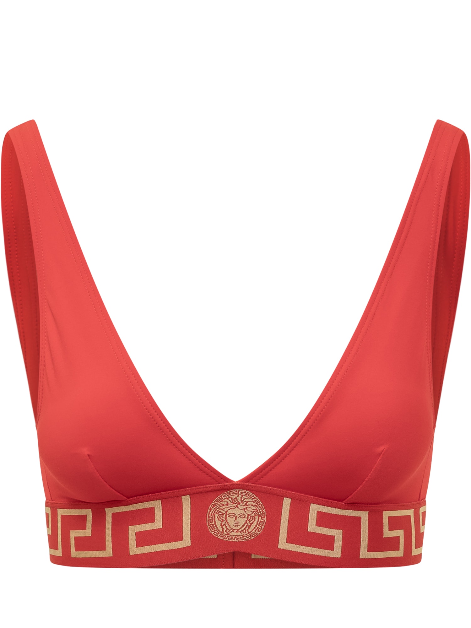 Shop Versace Bikini Top In Red