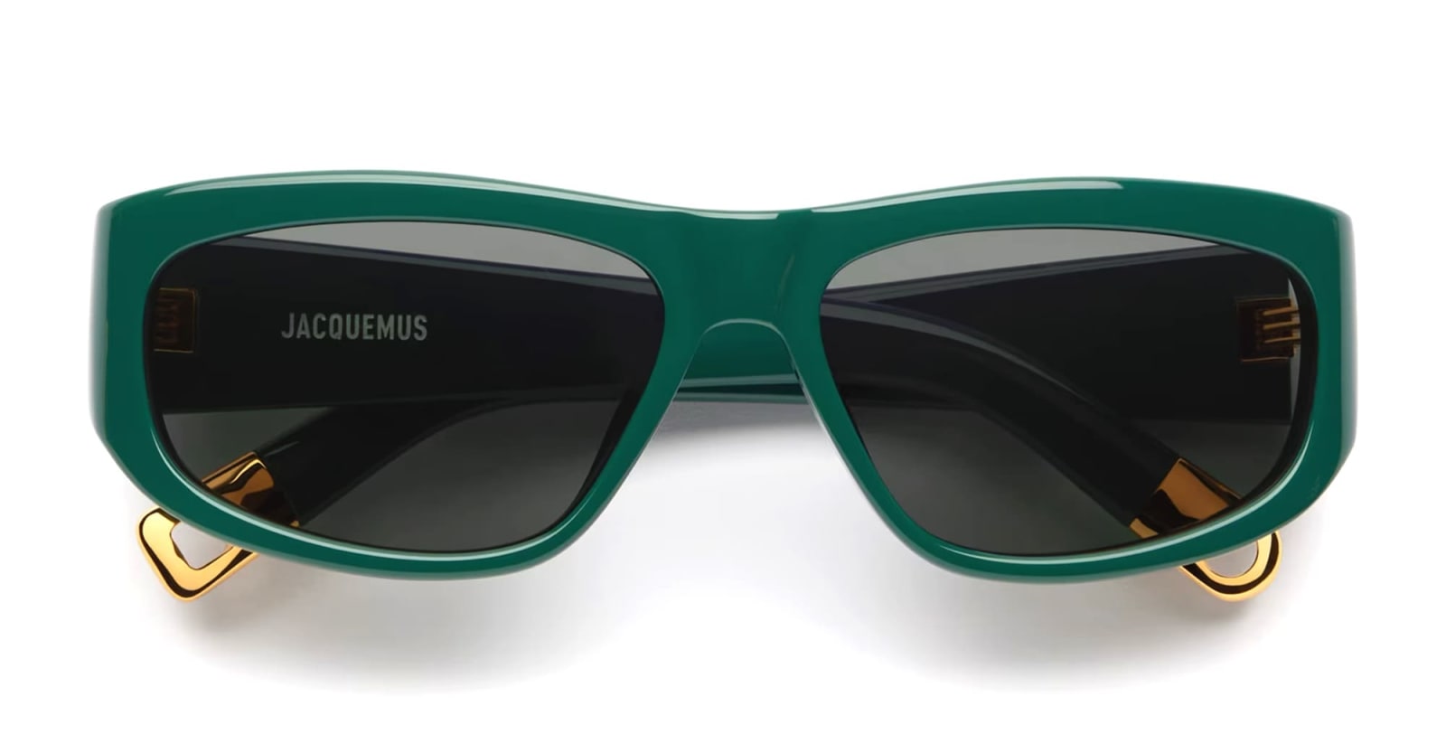 Shop Jacquemus Pilota - Green Sunglasses