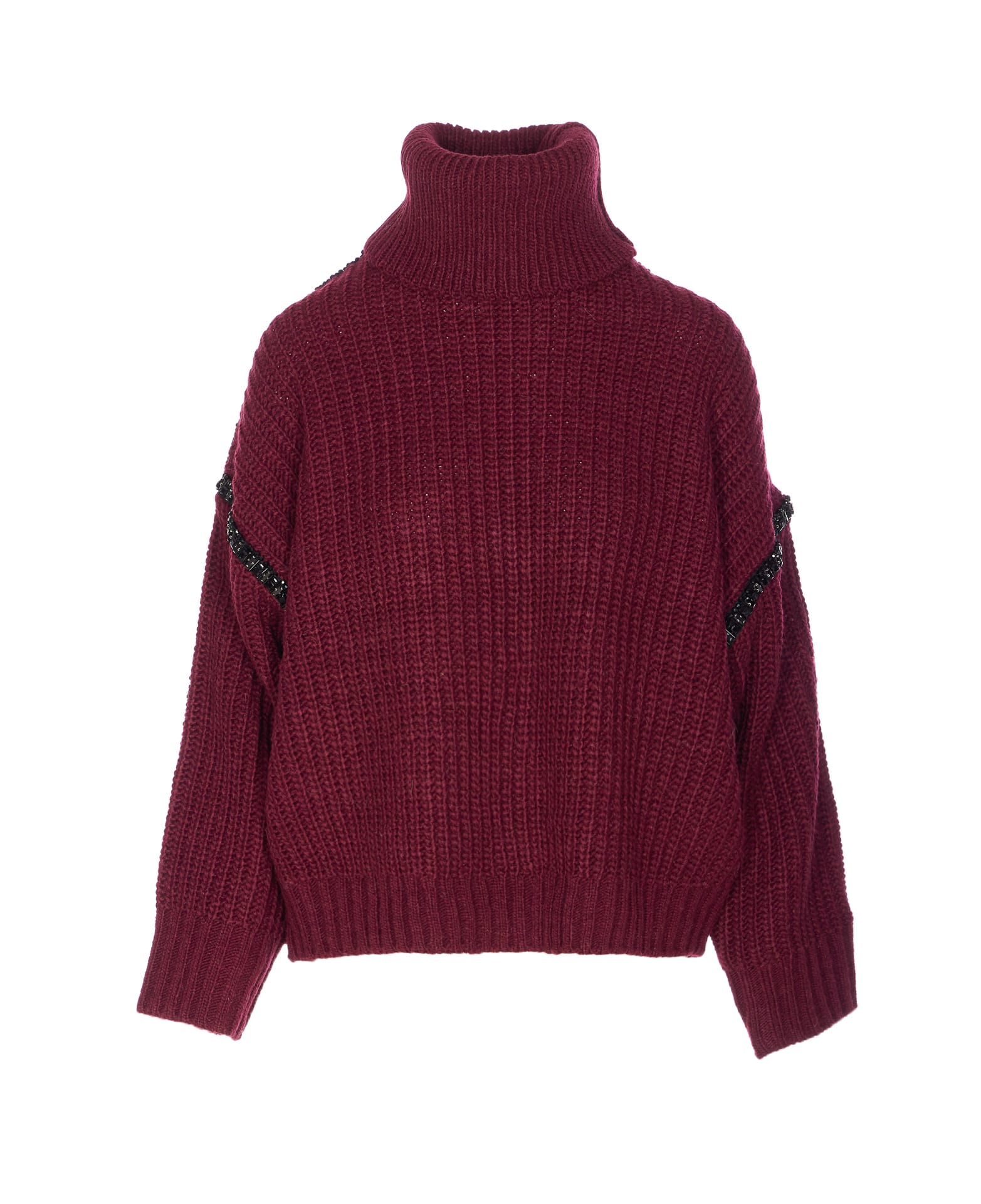 Essentiel Antwerp Indsay Embellished Sweater In Burgundy