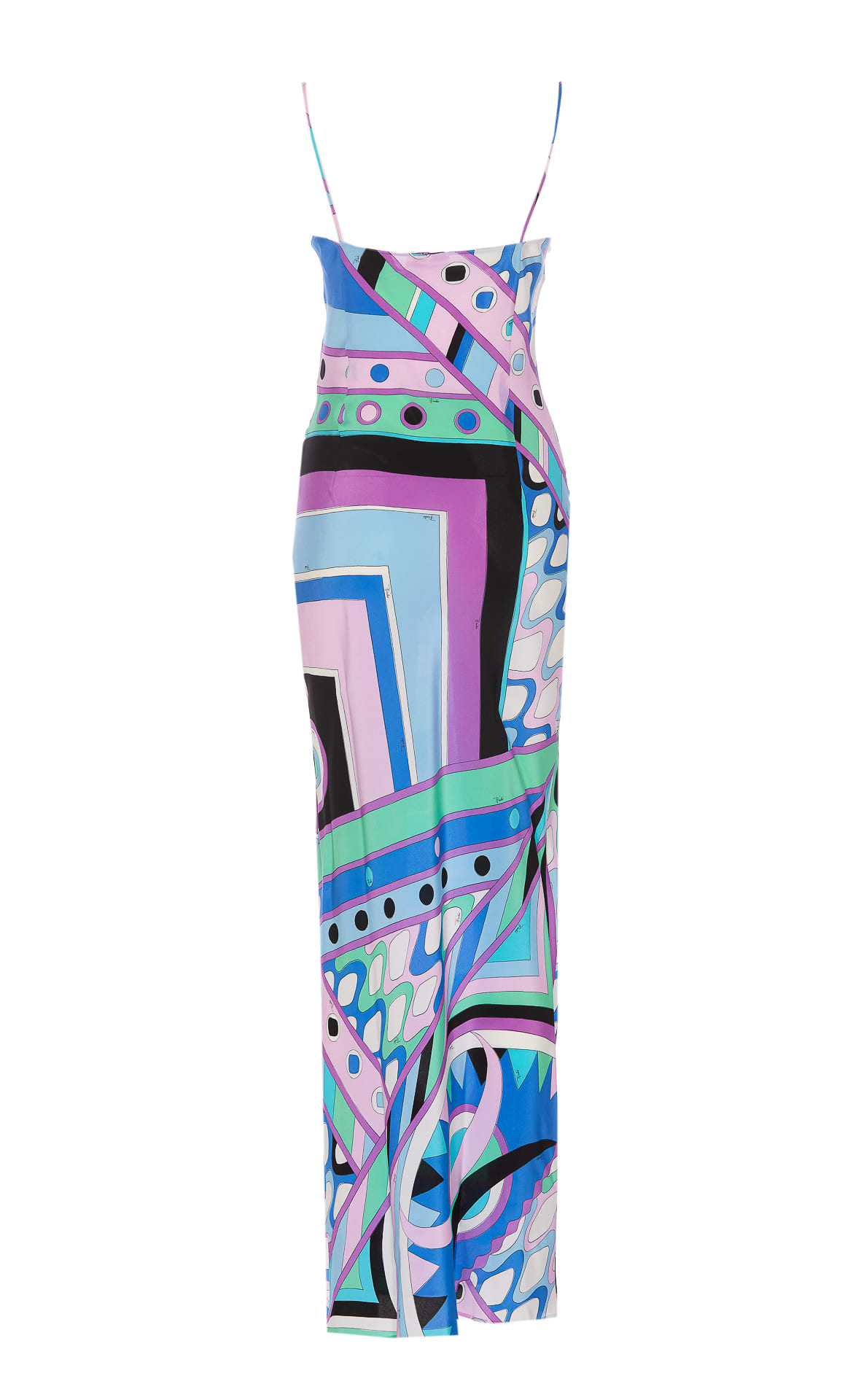 Shop Pucci Vivara Print Long Silk Dress In Multicolour