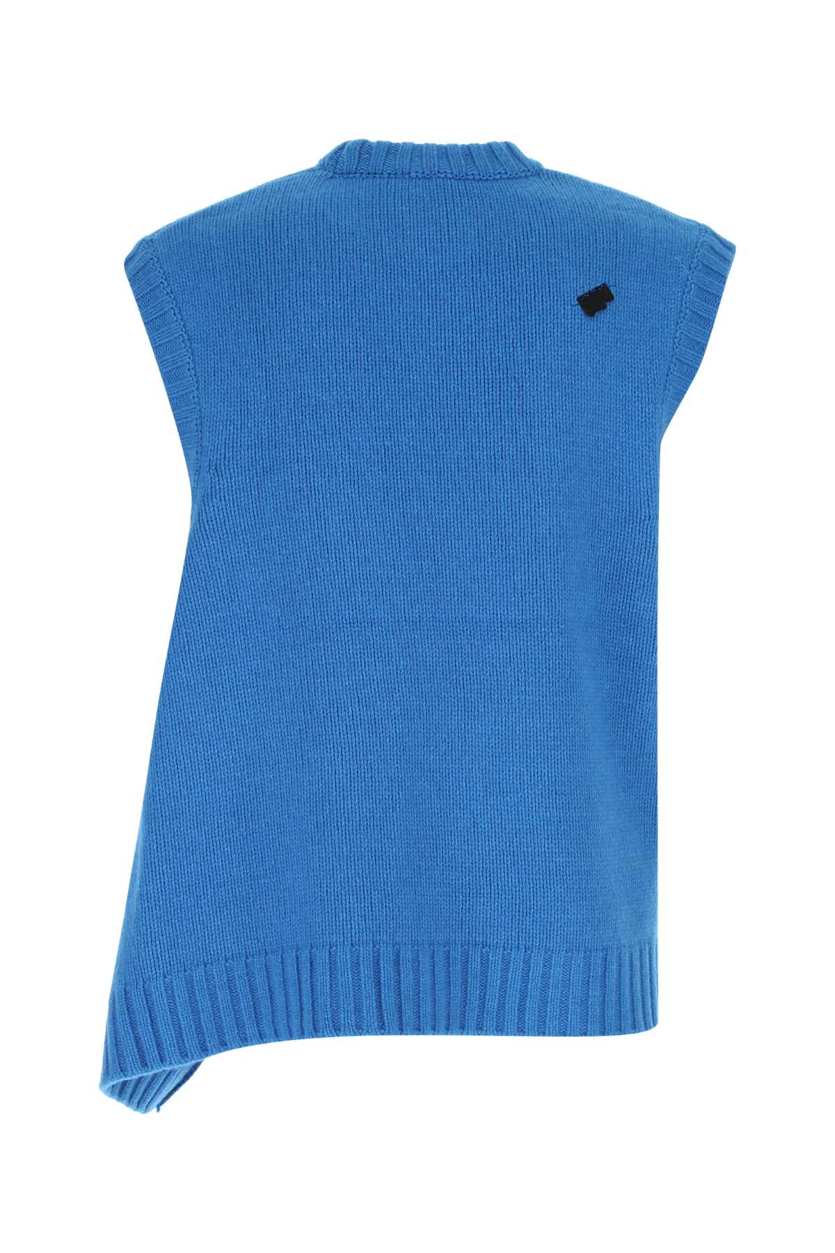 Shop Ader Error Turquoise Wool Blend Oversize Vest In Skyblu