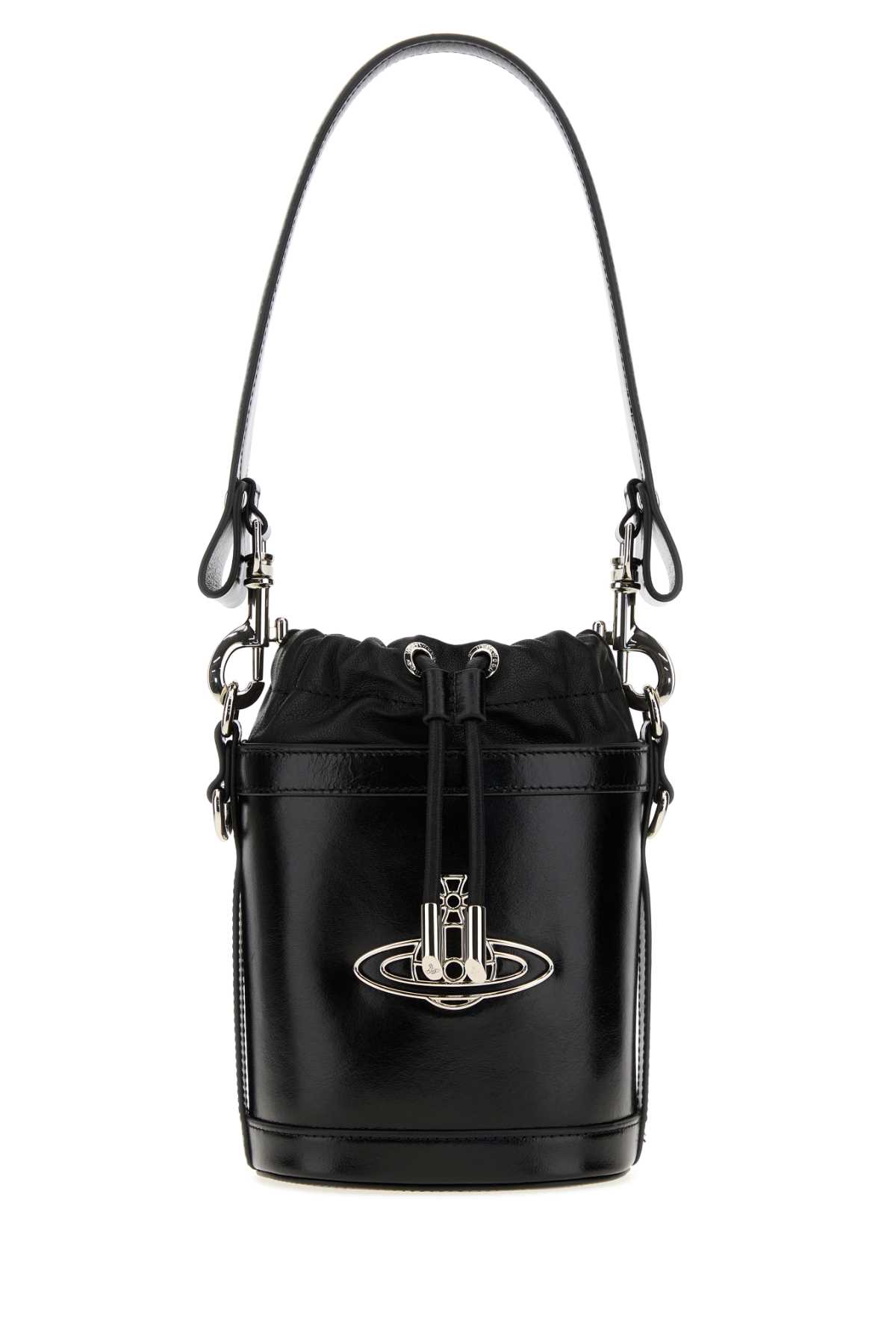 Vivienne Westwood Black Nappa Leather Small Kitty Bucket Bag In Black