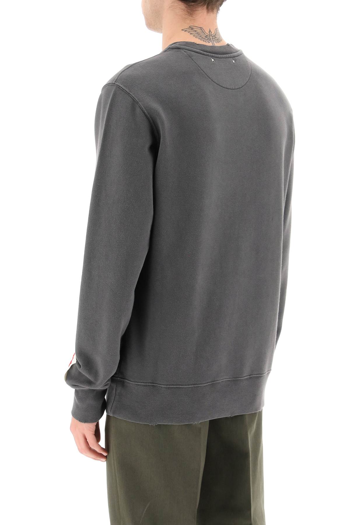 Shop Golden Goose Reverse Logo Sweatshirt With In Anthracite (grey)