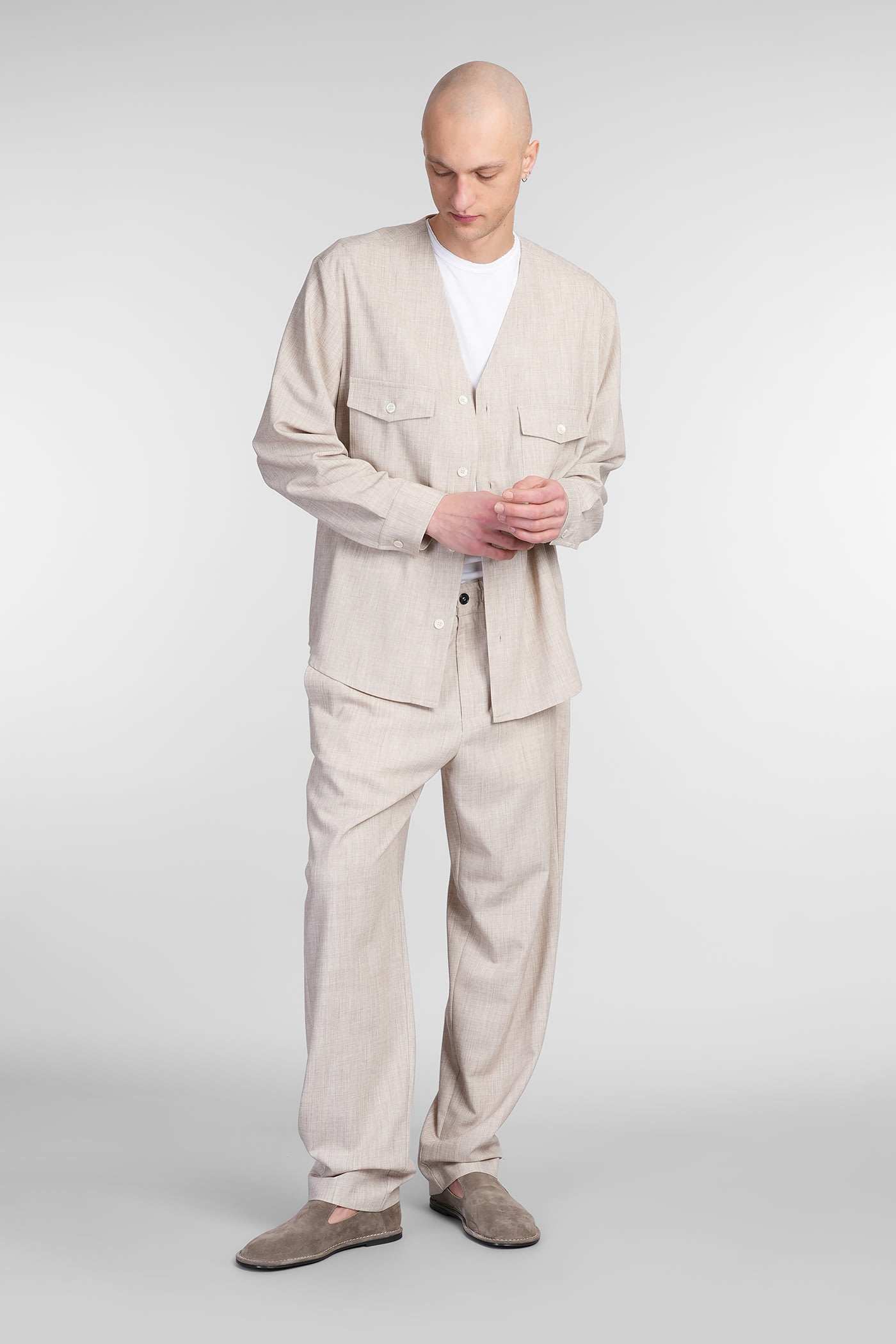 Mauro Grifoni Pants In Beige Polyester In Neutral