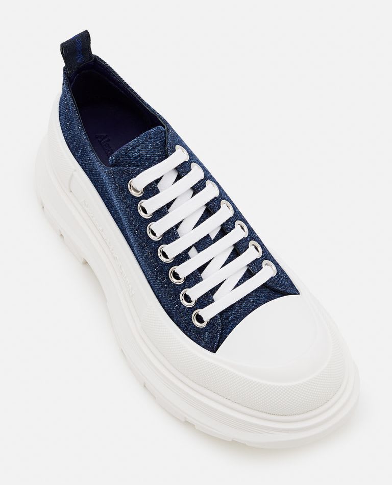 Shop Alexander Mcqueen 45mm Tread Slick Lace-up Sneakers In Blue