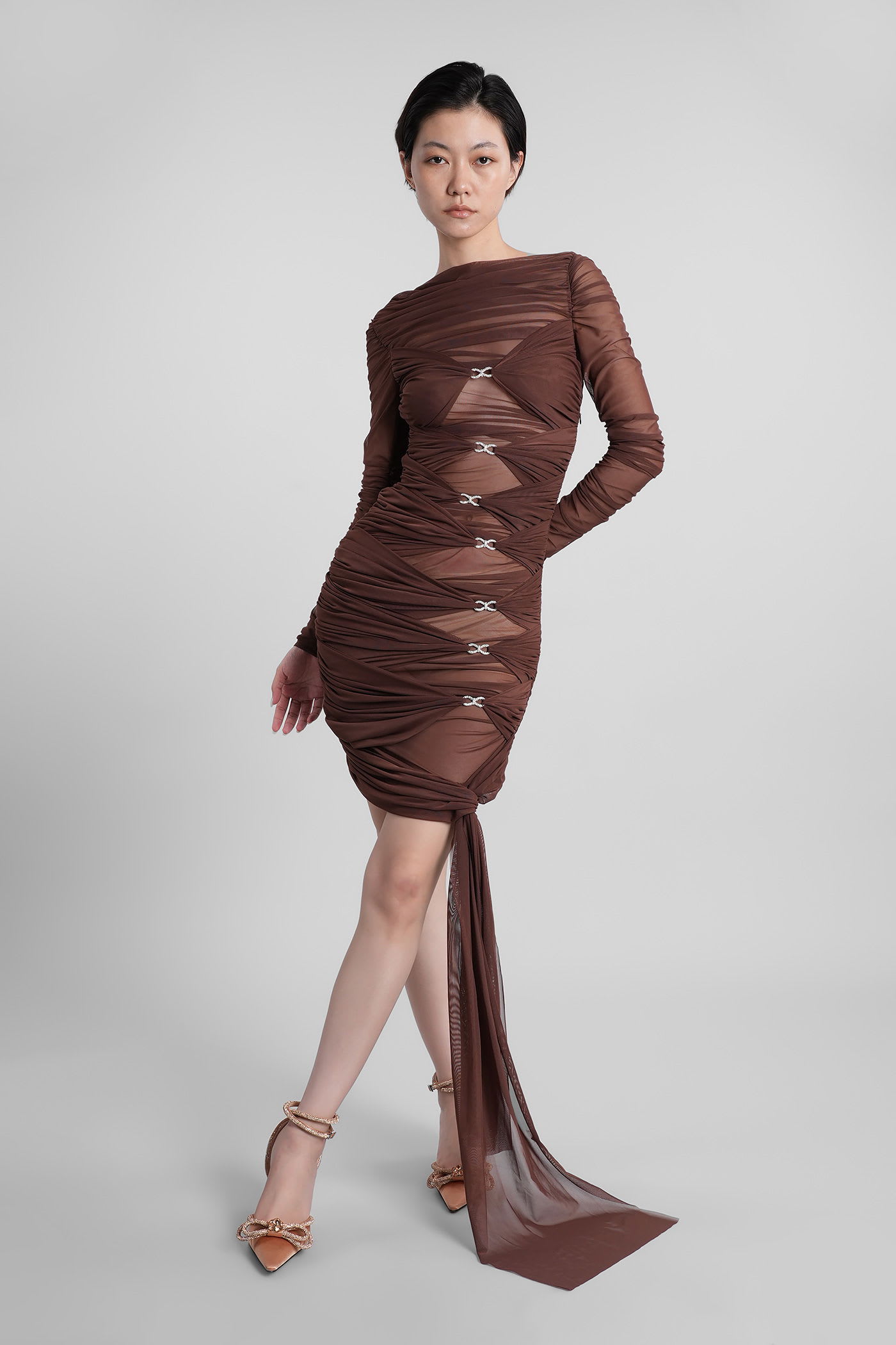 Mach & Mach In Brown Polyester In Brown