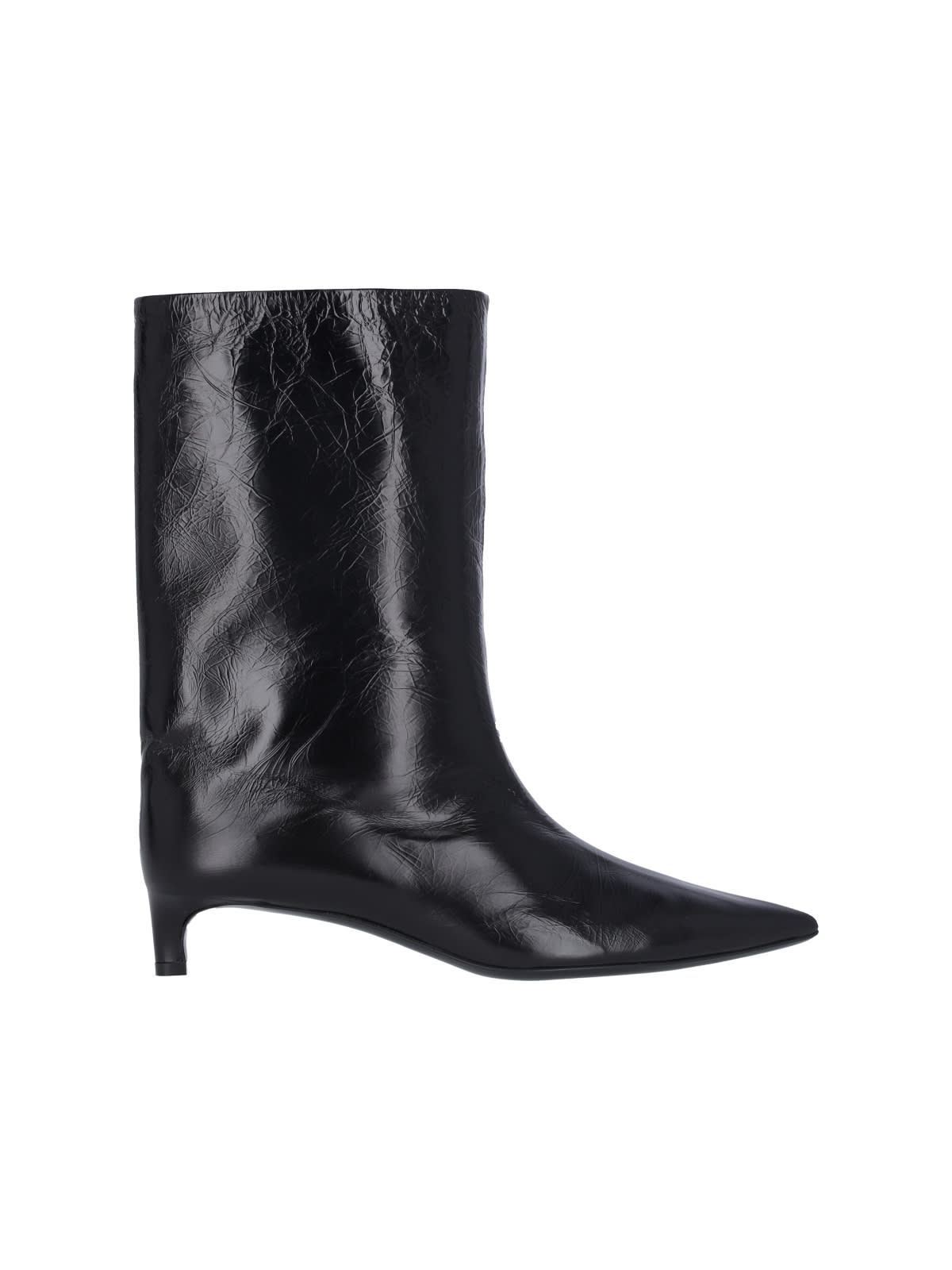 Shop Jil Sander Leather Ankle Boots In Black