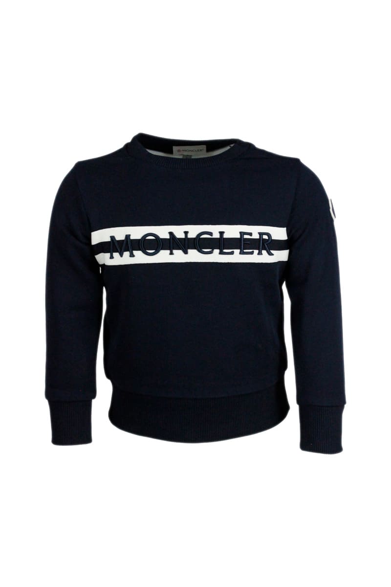 Moncler Crewneck Sweatshirt With Embossed Writing