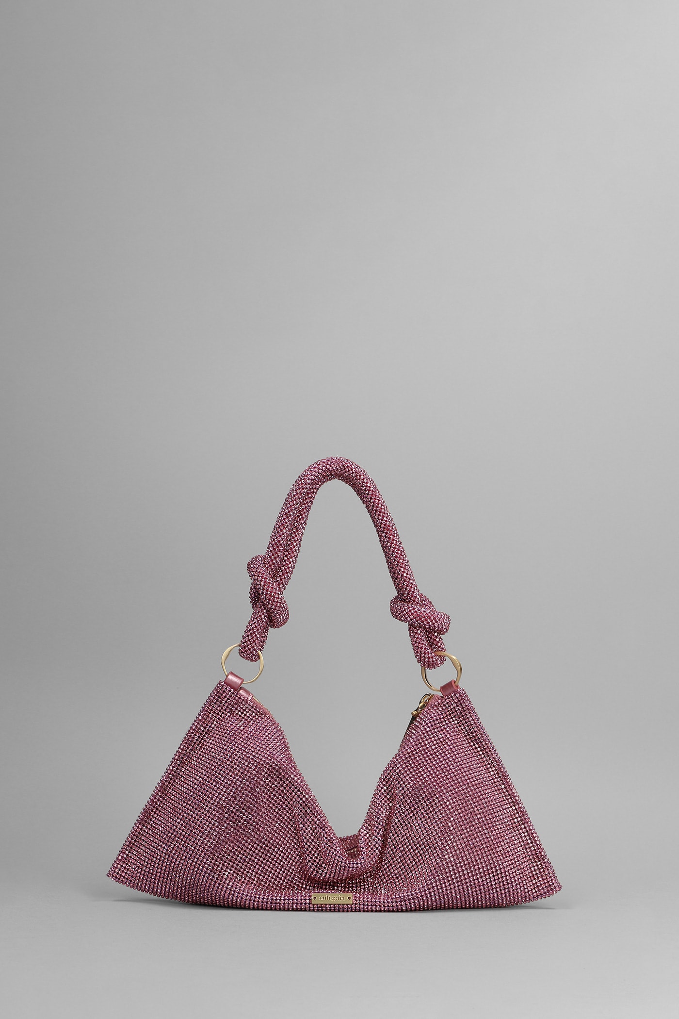 Cult Gaia Hera Nano Shoulder Hand Bag In Rose-pink Metal Alloy
