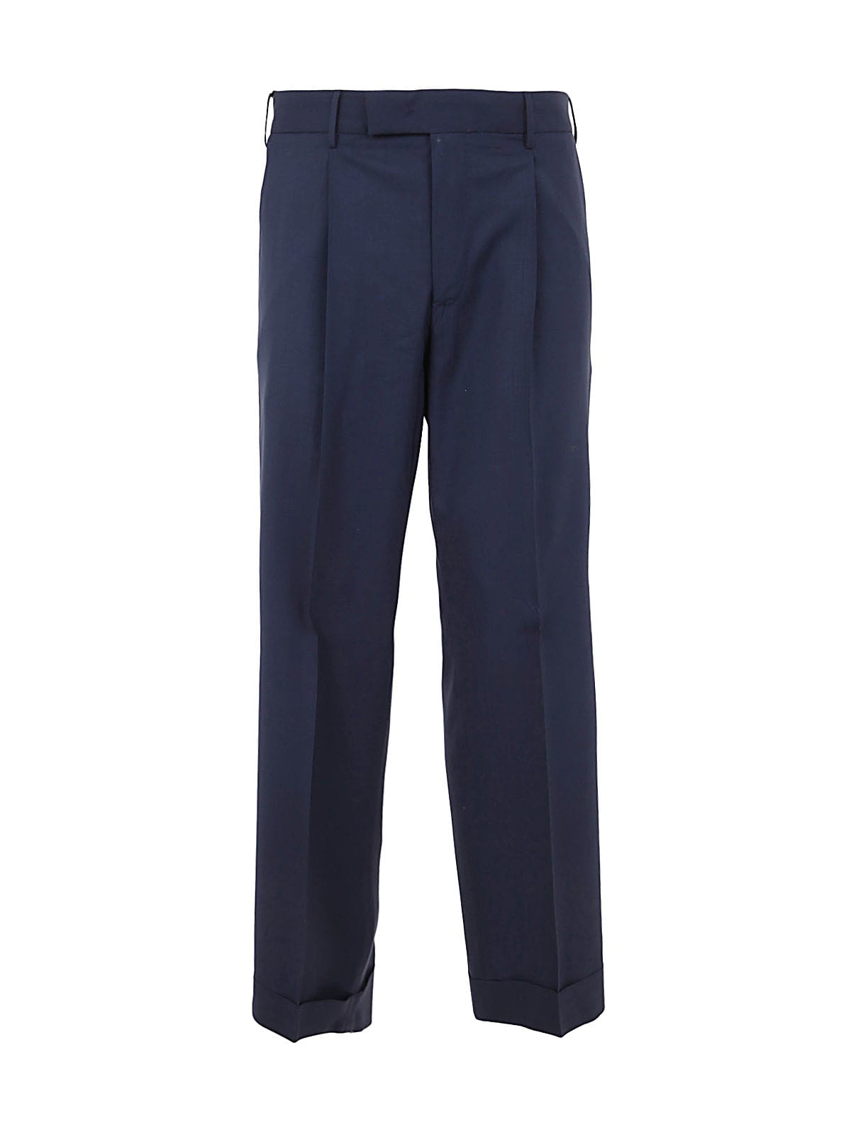 Shop Pt01 Man Trousers With Lapel And Pences In Navy Blue