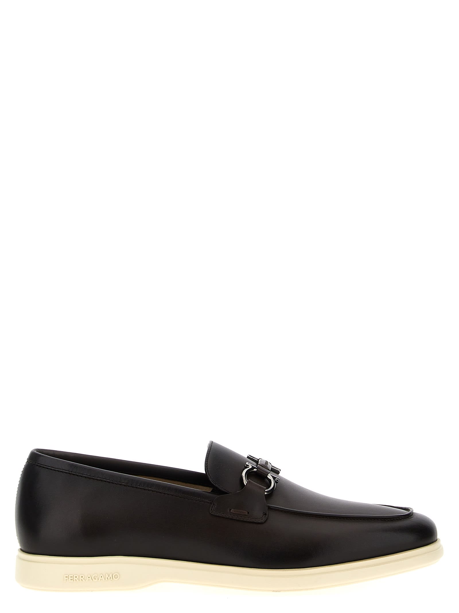 Ferragamo Dark Brown Cosimo Loafers In Brown