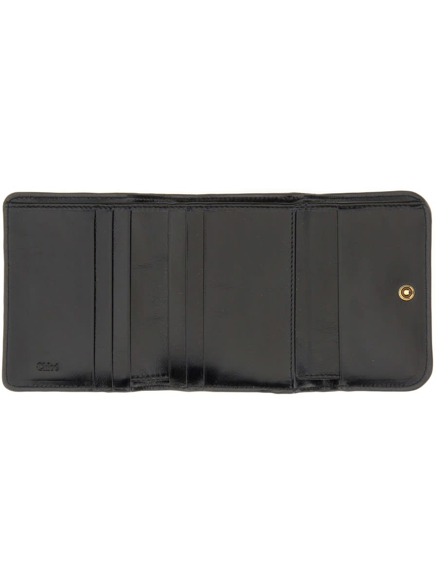 Shop Chloé Trifold Wallet C Small In Black