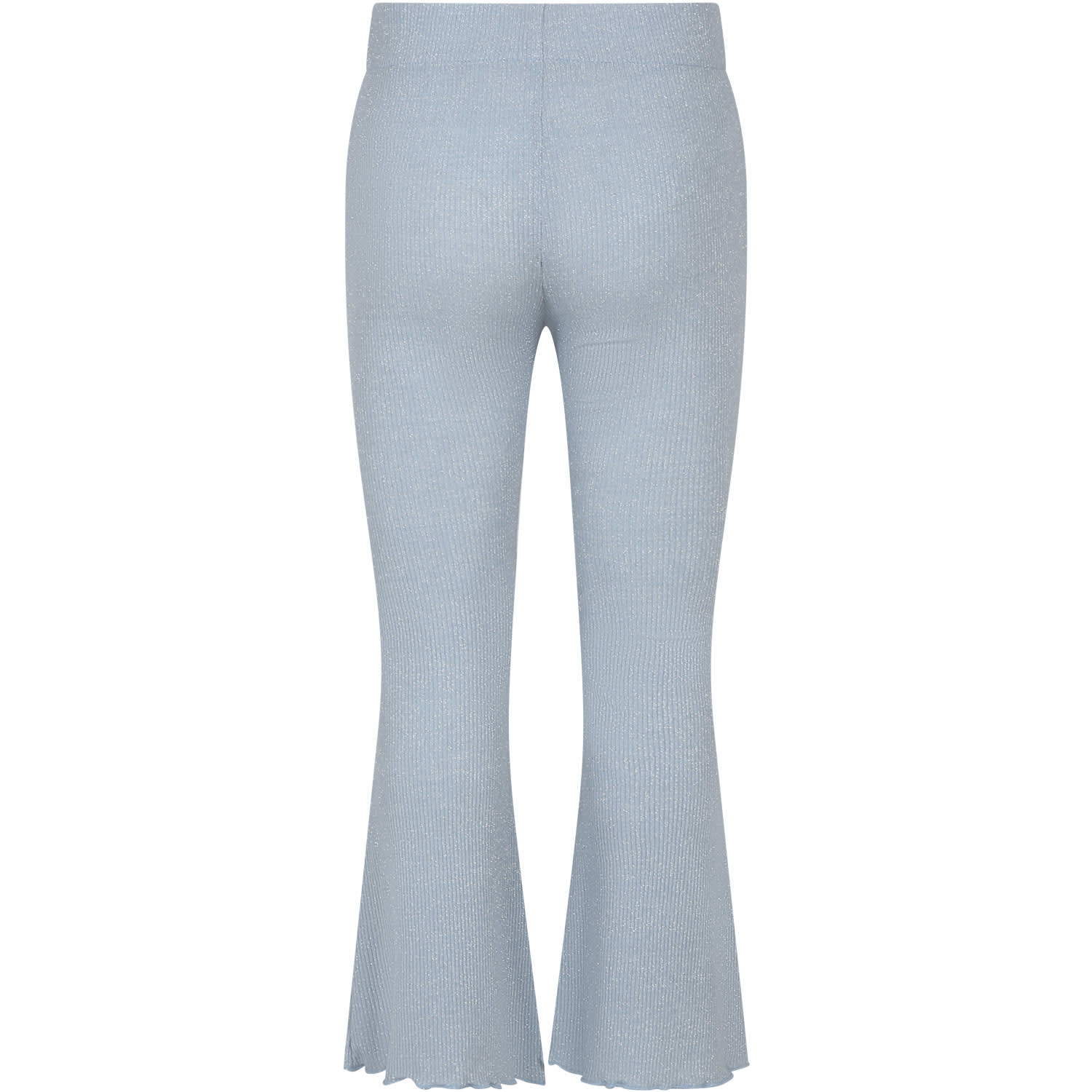 Shop Caffe' D'orzo Light Blue Trousers For Girl With Lurex