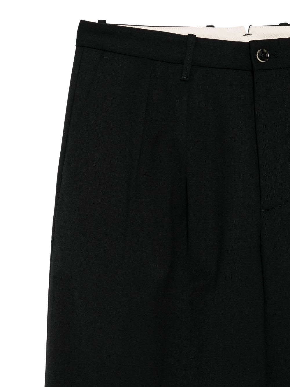 Nine In The Morning Relaxed-fit Black Trousers With Pleated Front Design In Black
