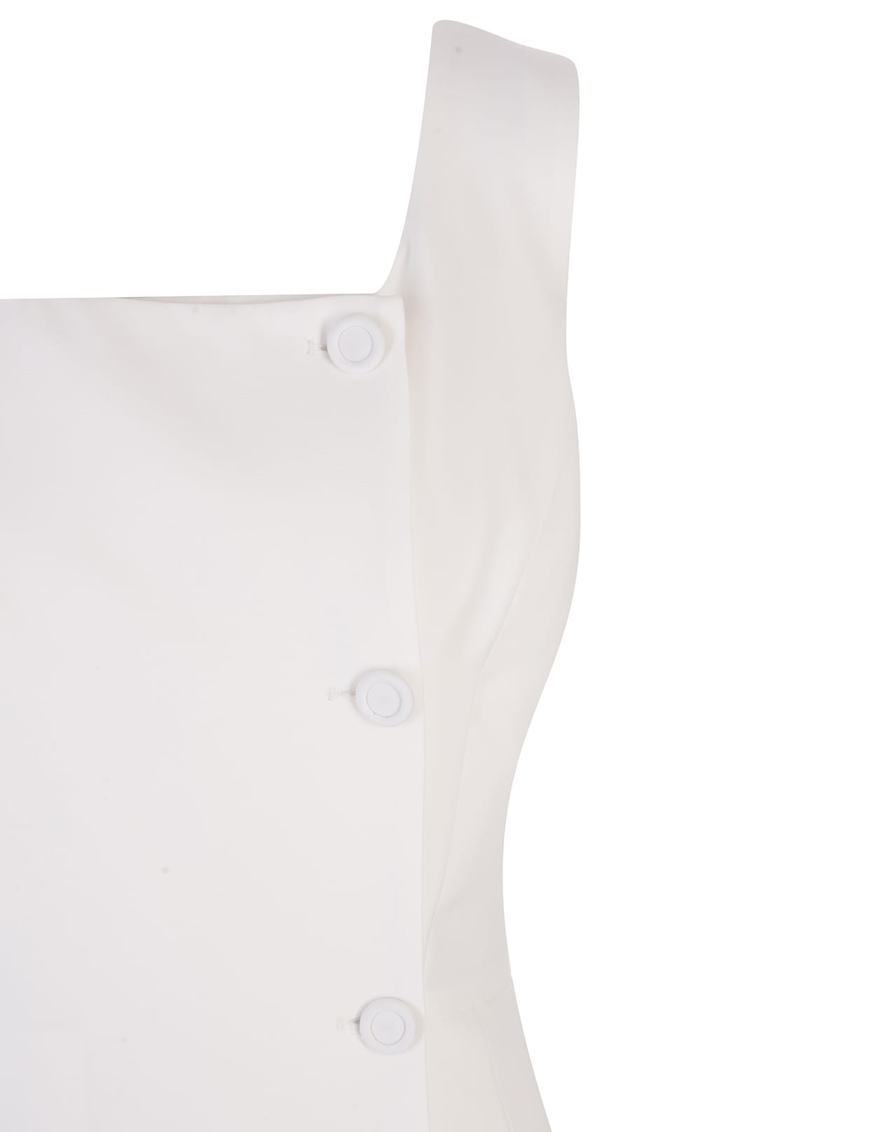 Shop Ermanno Scervino White Sleeveless Midi Dress With Buttons