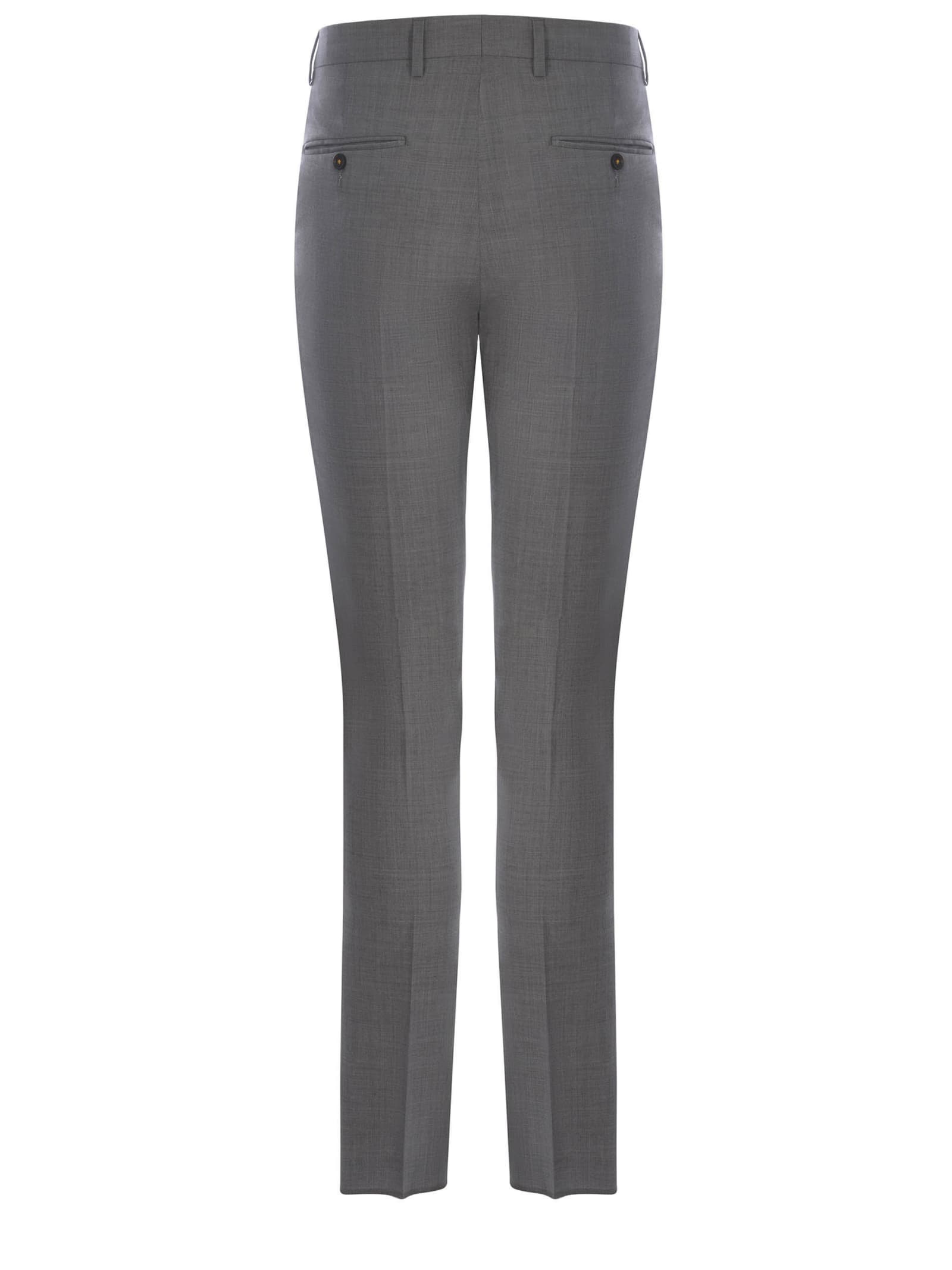 Shop Manuel Ritz Trousers  Made Of Wool Canvas In Grey