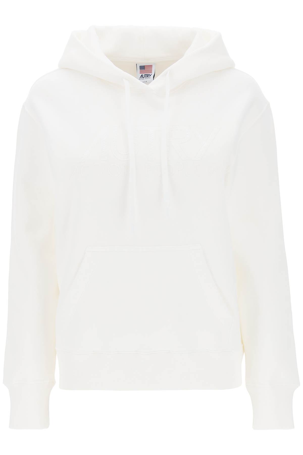 Shop Autry Hoodie With Logo Embroidery In Bianco