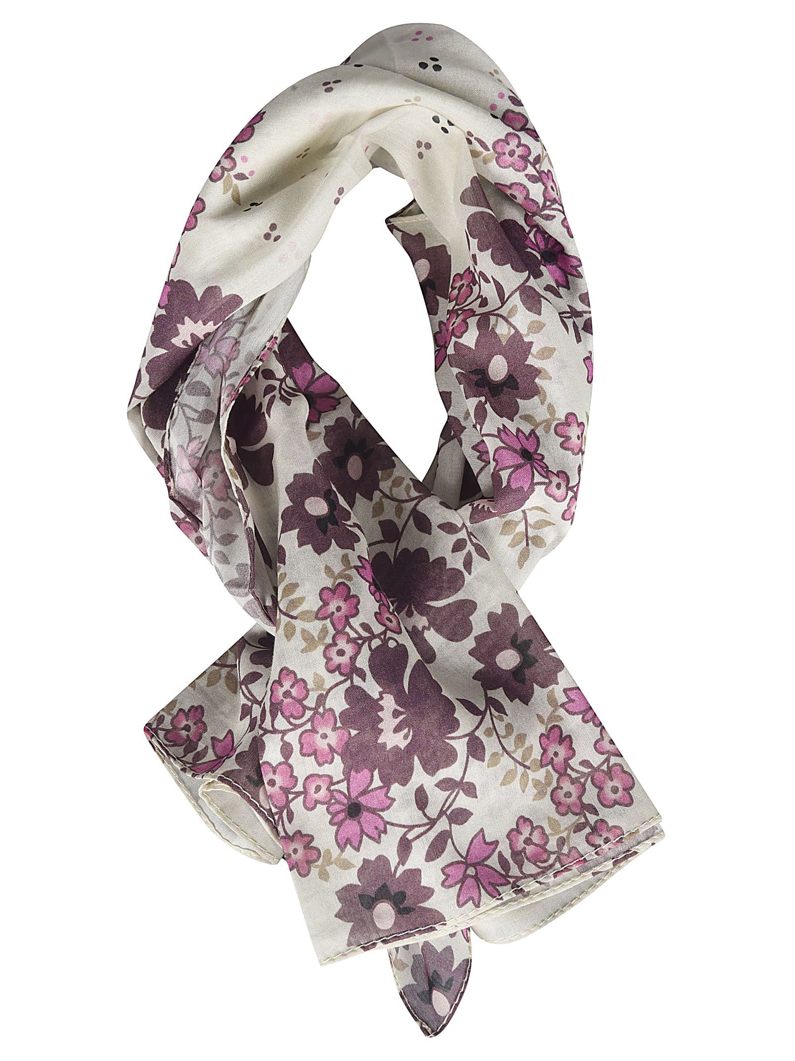 Dsquared2 Floral Scarf In White/purple