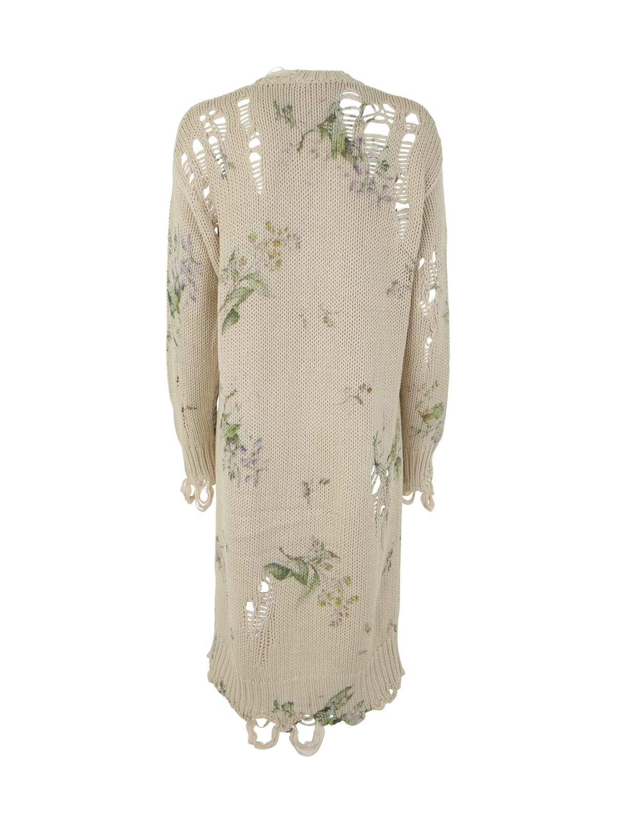 Shop R13 Floral Distressed Long Cardigan In B Floral On Khaki