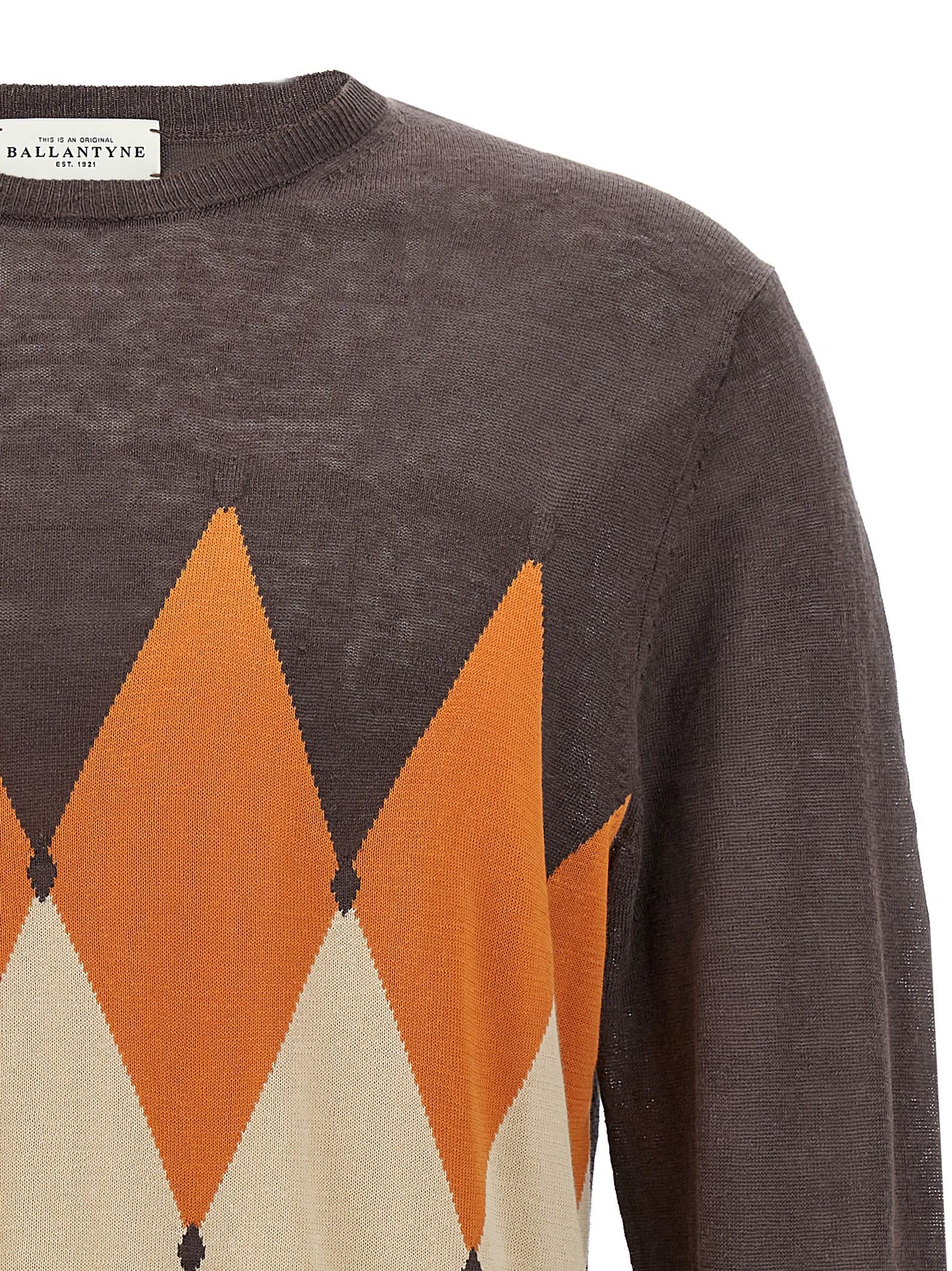 Ballantyne Argyle Sweater In Brown