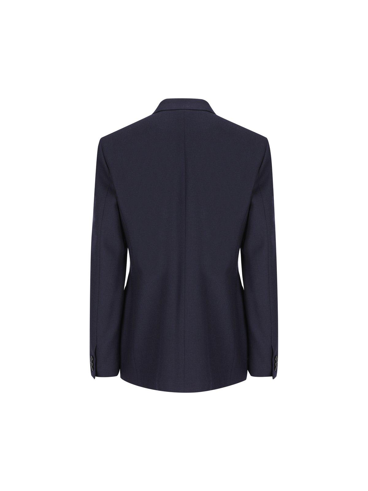 Shop Loewe Double Breasted Tailored Blazer In Navy Melange