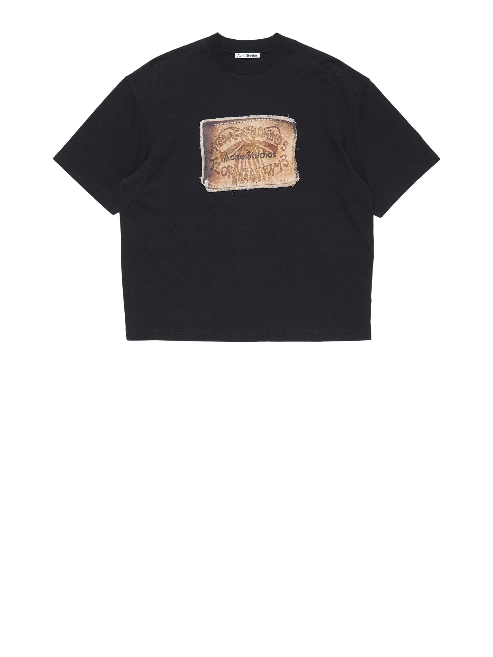 Acne Studios Graphic Crew Neck Short Sleeve T-shirt In Black